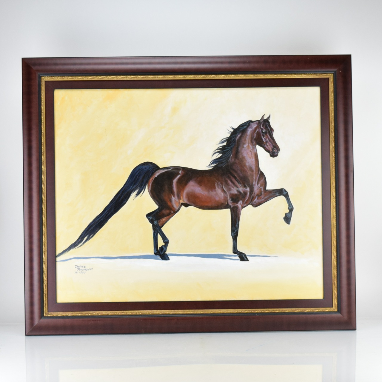 Denise Peterson Acrylic Painting on Canvas Portrait of "HVK Man About Town" Morgan Horse