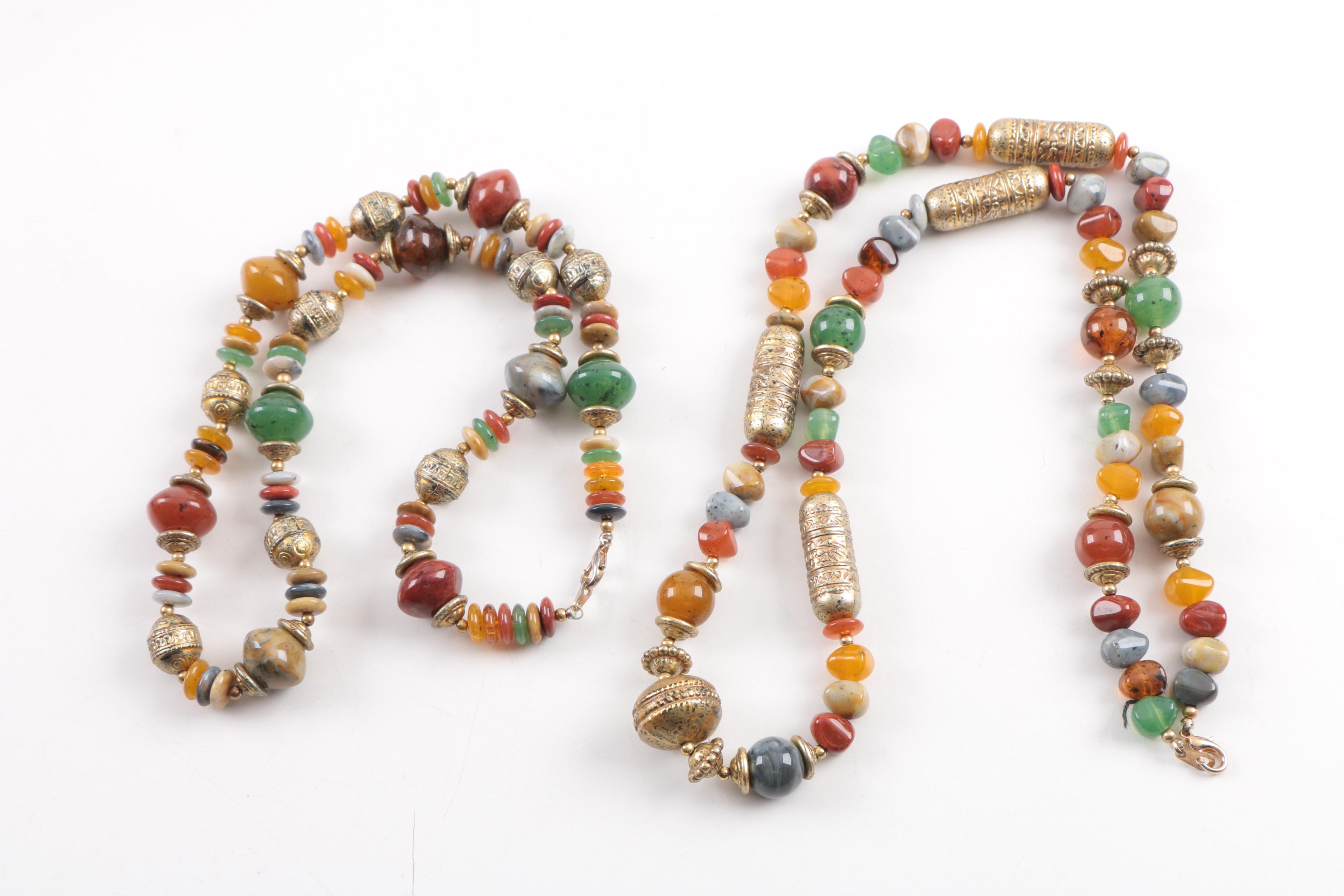 Colorful Costume Jewelry Including Beaded Necklaces