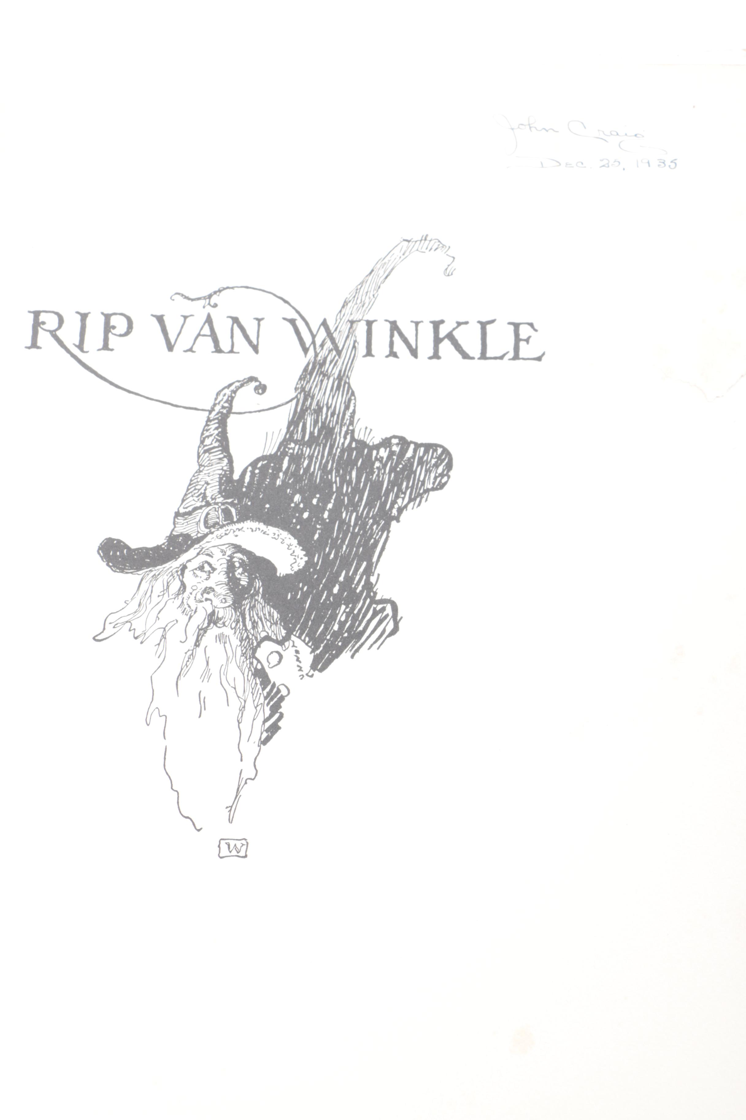 1921 "Rip Van Winkle" Illustrated by N. C. Wyeth