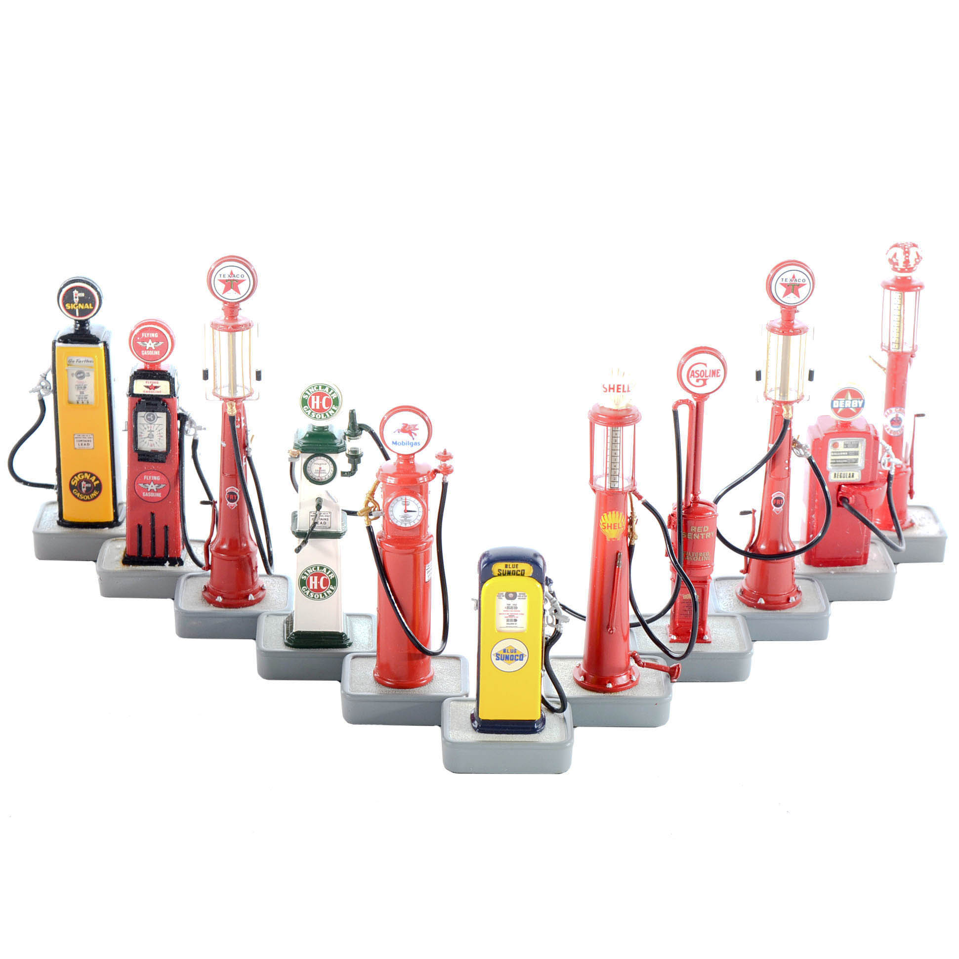 Collection of Danbury Mint Die Cast Replica Gas Pumps