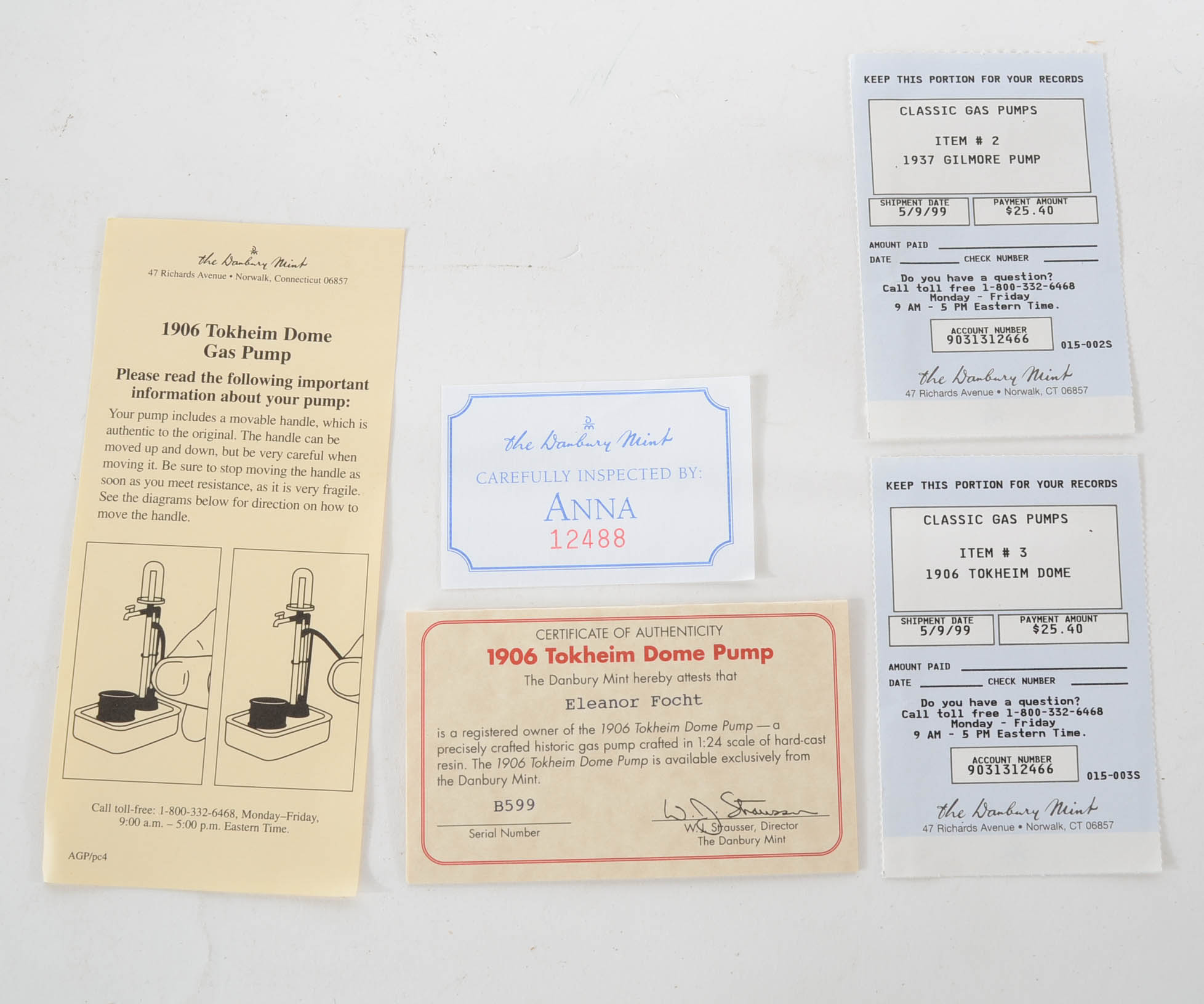 Collection of Danbury Mint Die Cast Replica Gas Pumps