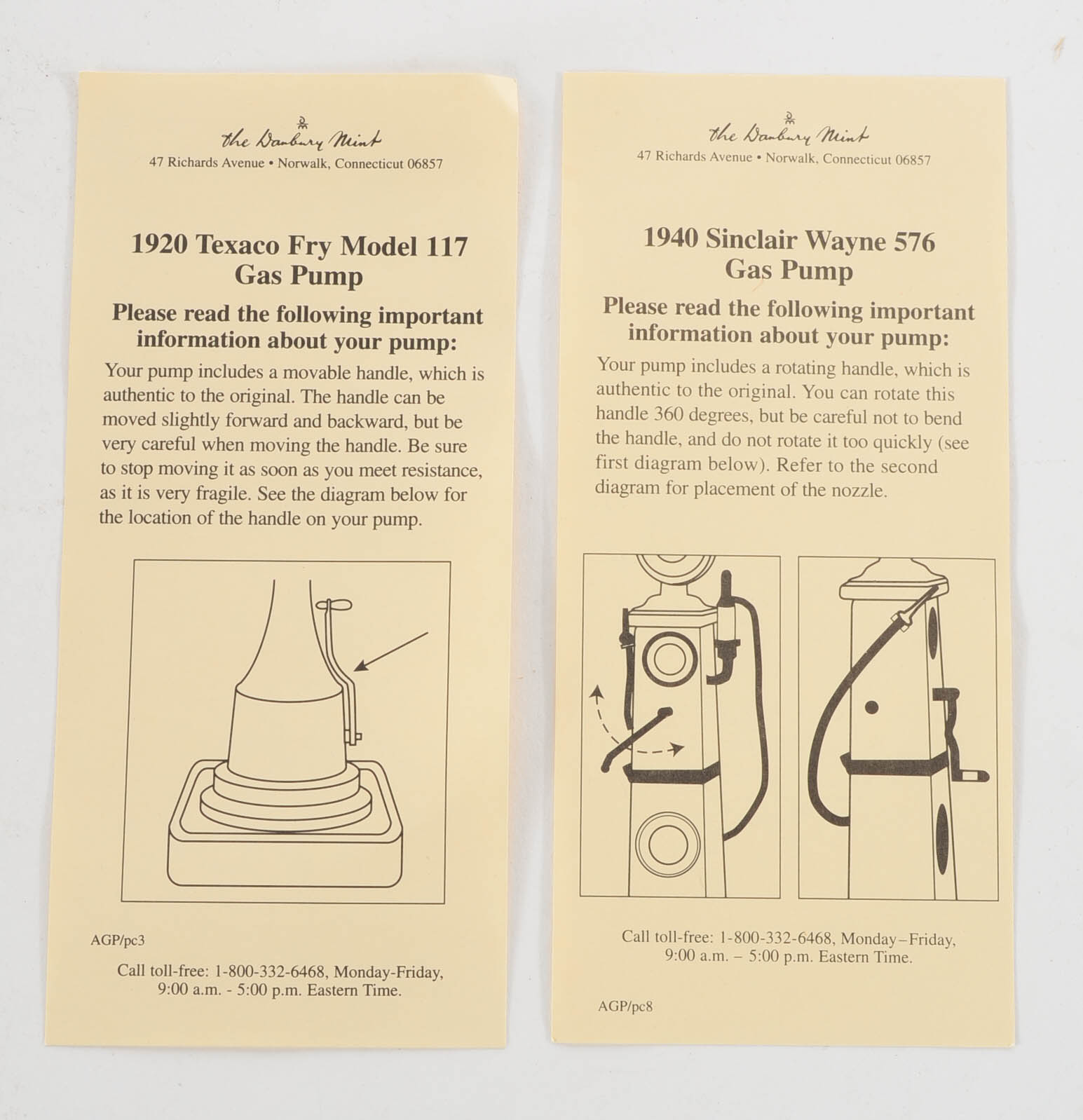 Collection of Danbury Mint Die Cast Replica Gas Pumps