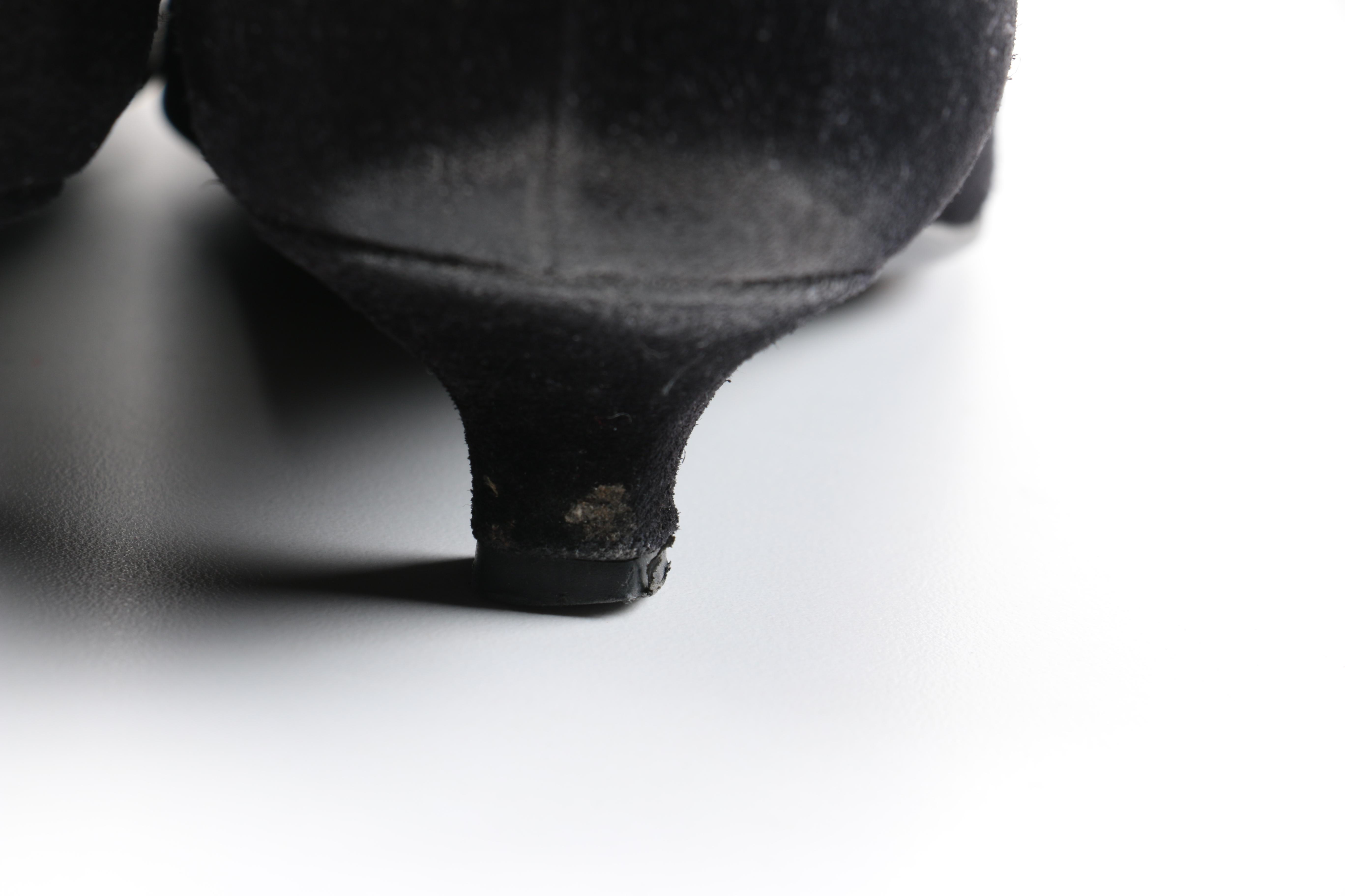 Prada Black Suede Kitten Heels