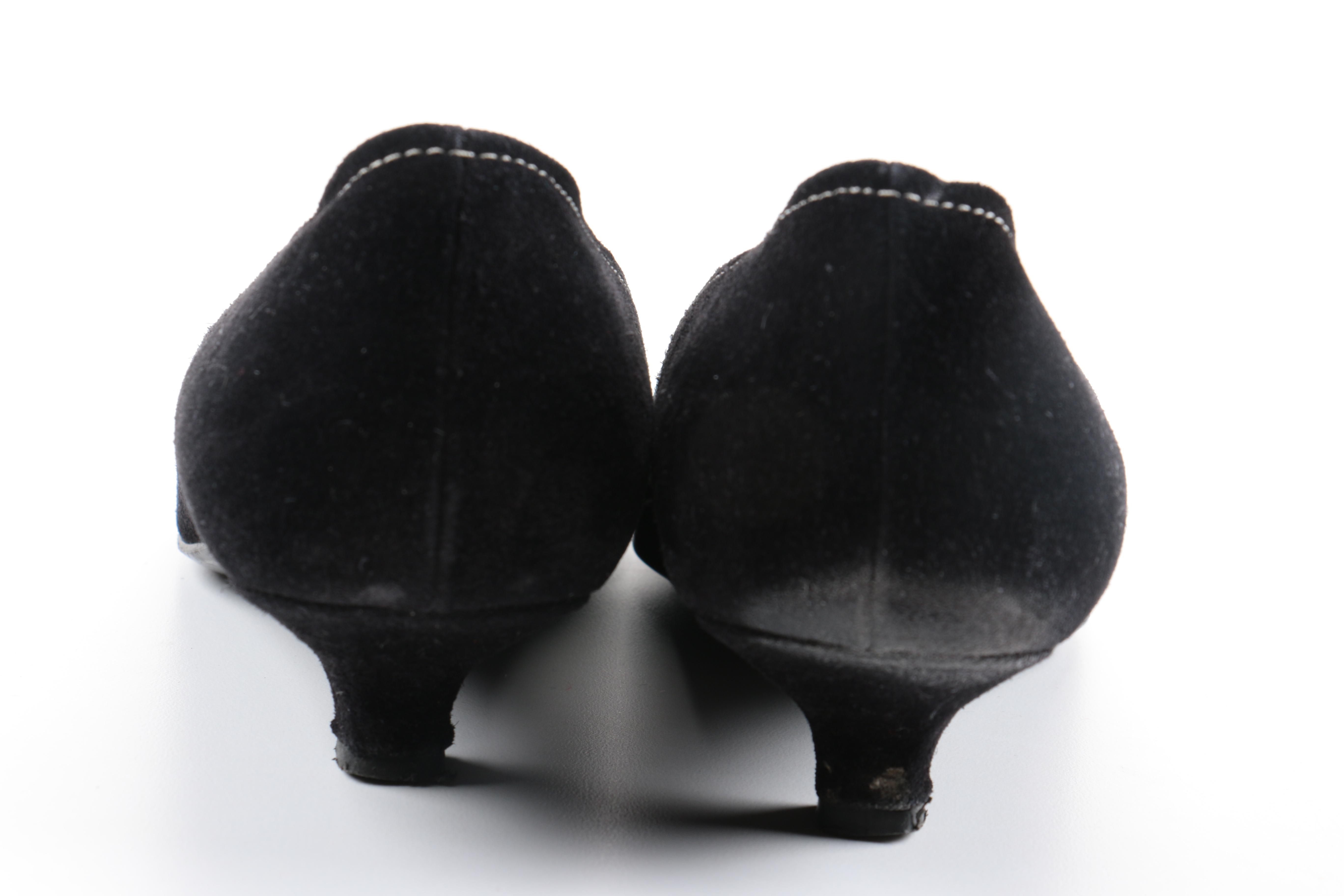 Prada Black Suede Kitten Heels