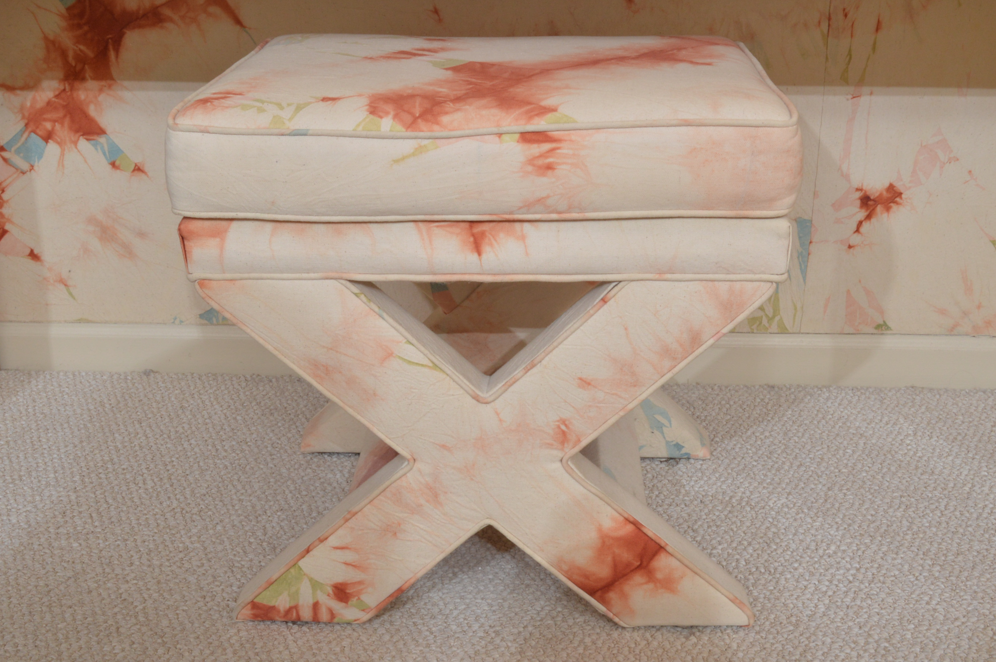 1980s Deco Vanity Table with Bench and Mirror