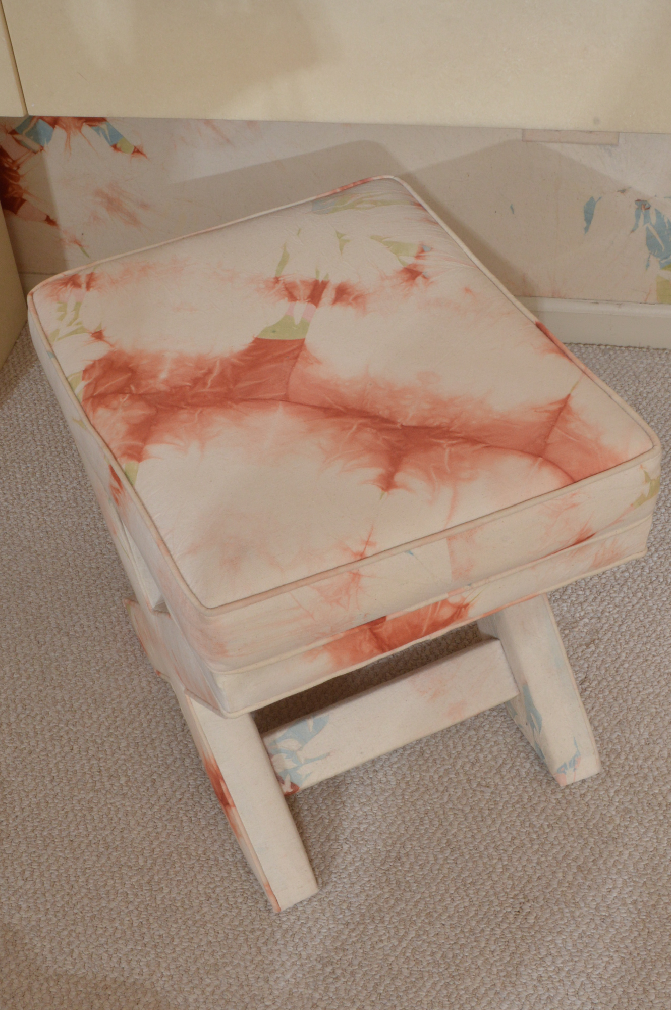 1980s Deco Vanity Table with Bench and Mirror