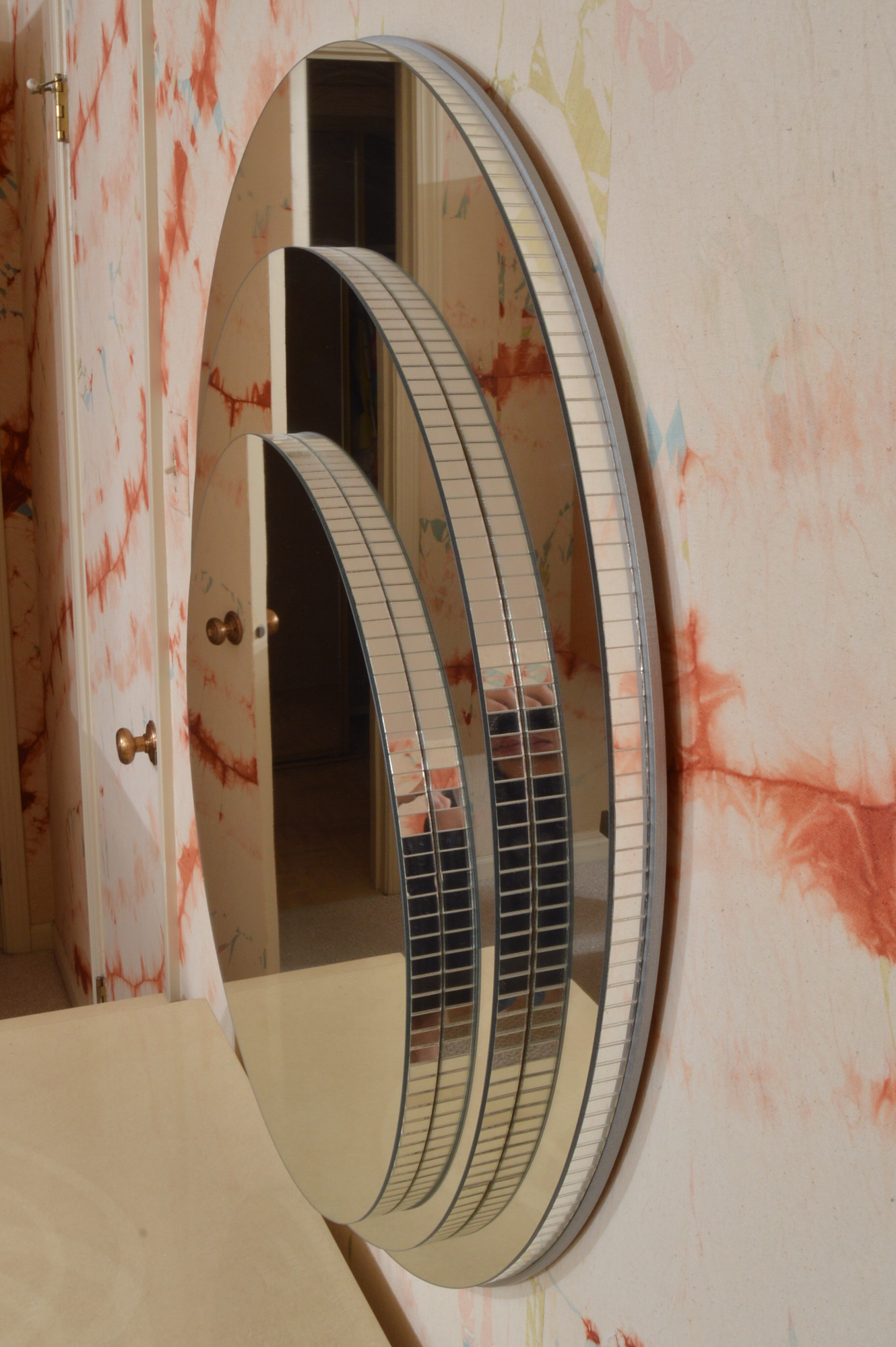 1980s Deco Vanity Table with Bench and Mirror