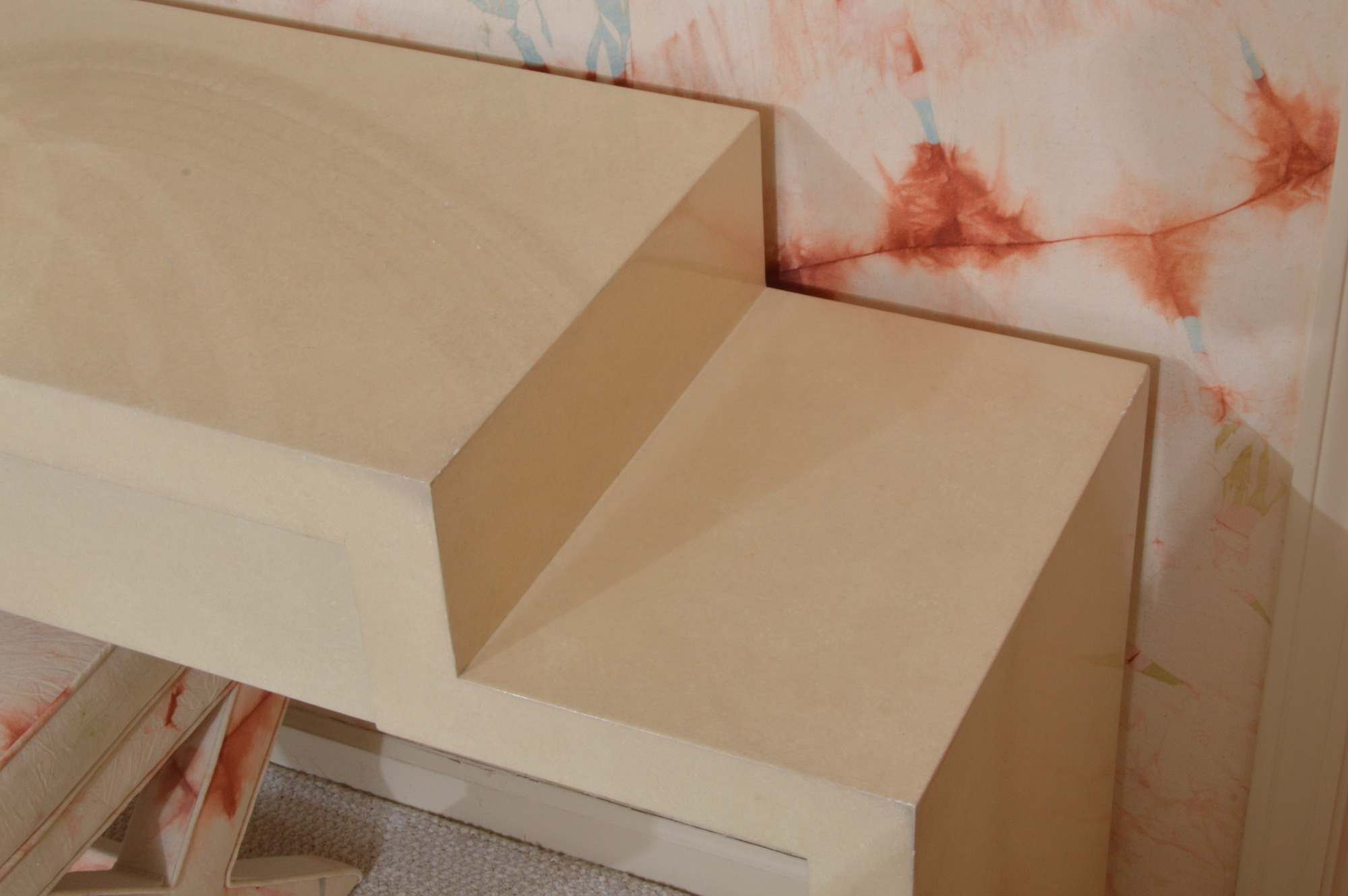 1980s Deco Vanity Table with Bench and Mirror