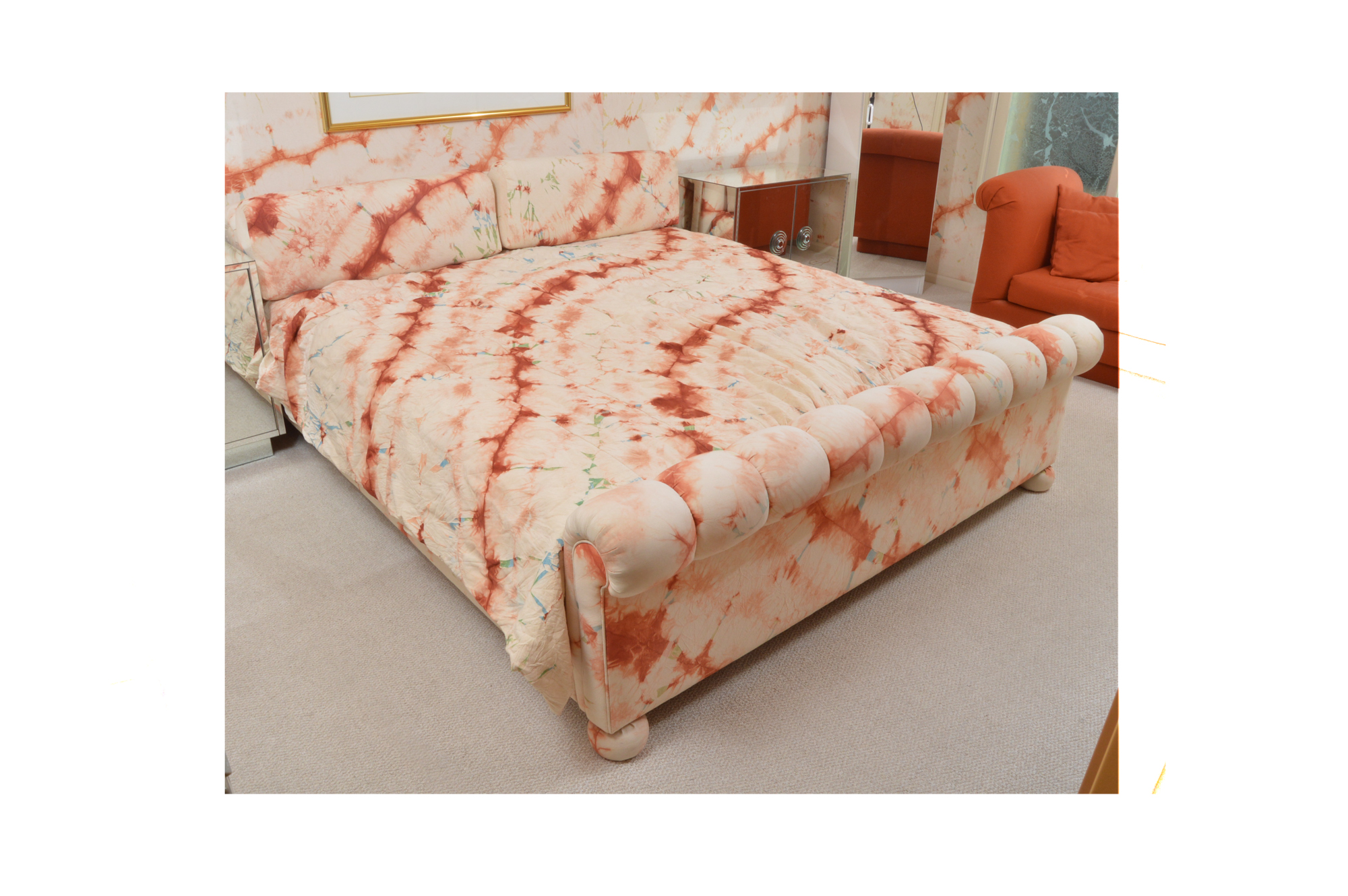 1980s Deco Style King Size Bed