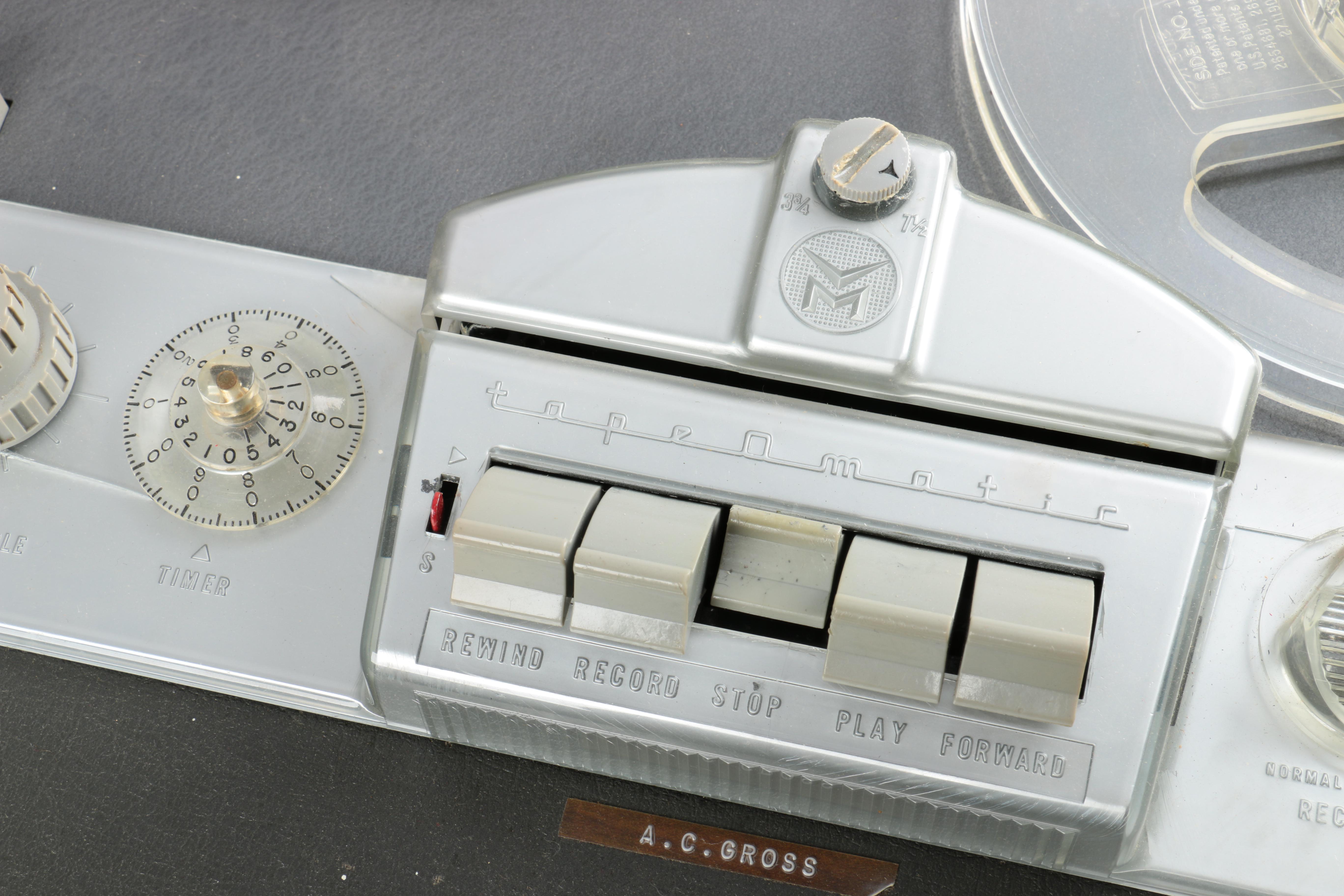 Vintage Tape-O-Matic Reel to Reel Tape Recorder