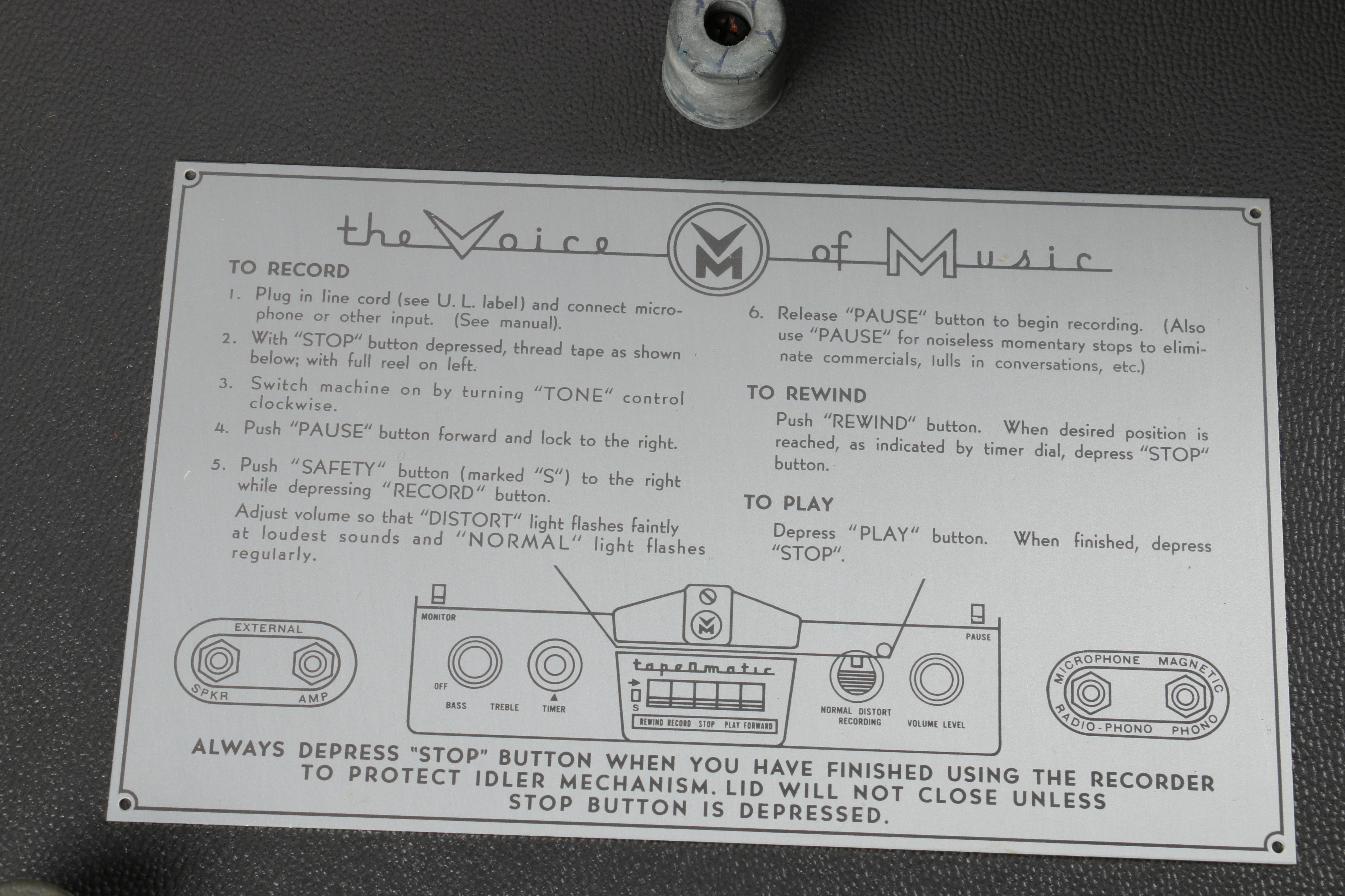 Vintage Tape-O-Matic Reel to Reel Tape Recorder
