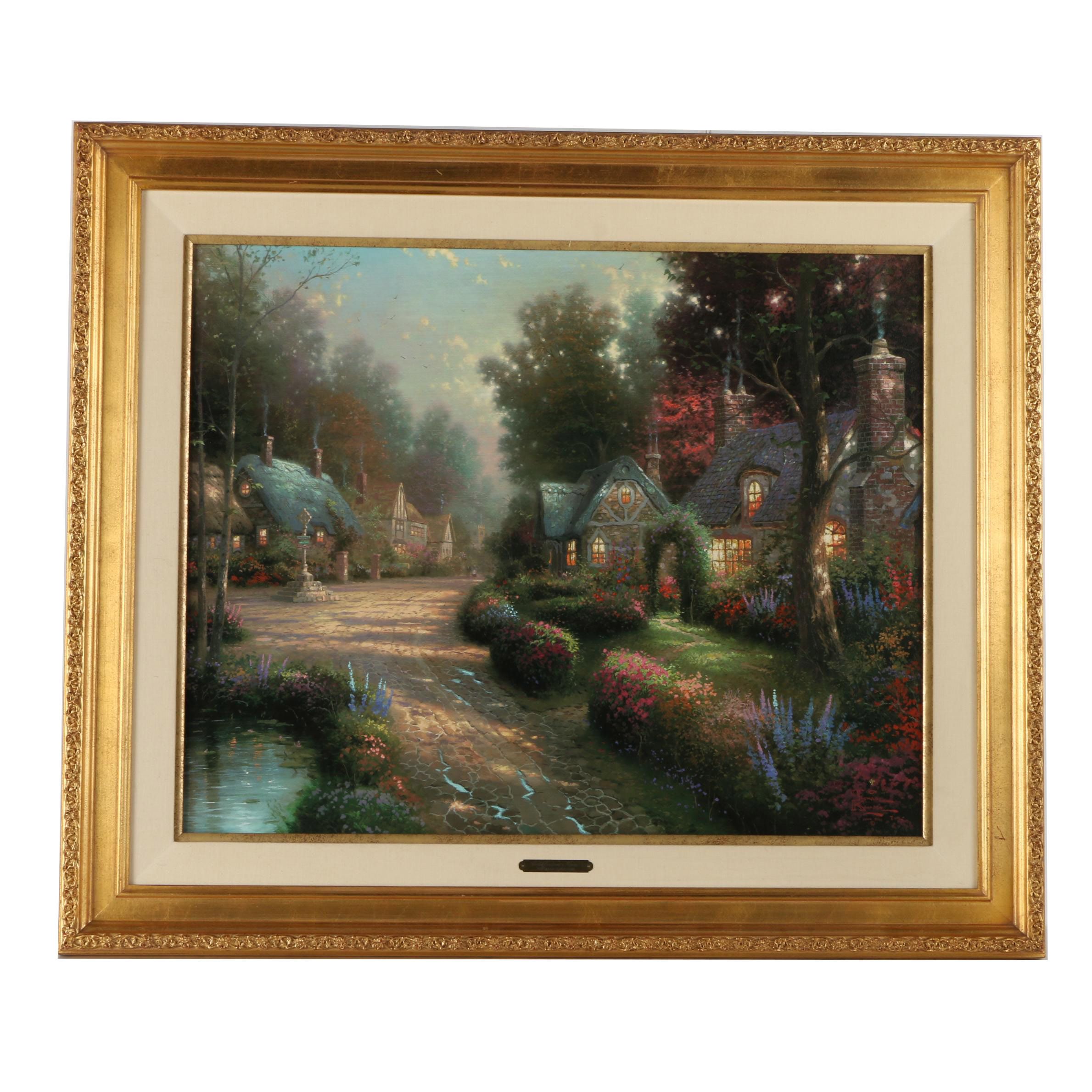 Thomas Kinkade Limited Edition Offset Lithograph "Cobblestone Lane I"