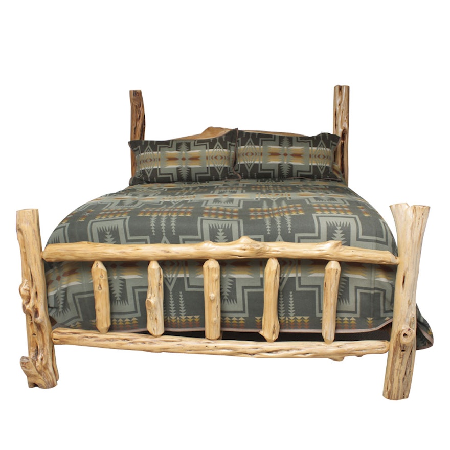 King Size Rustic Bed Made from Cedar