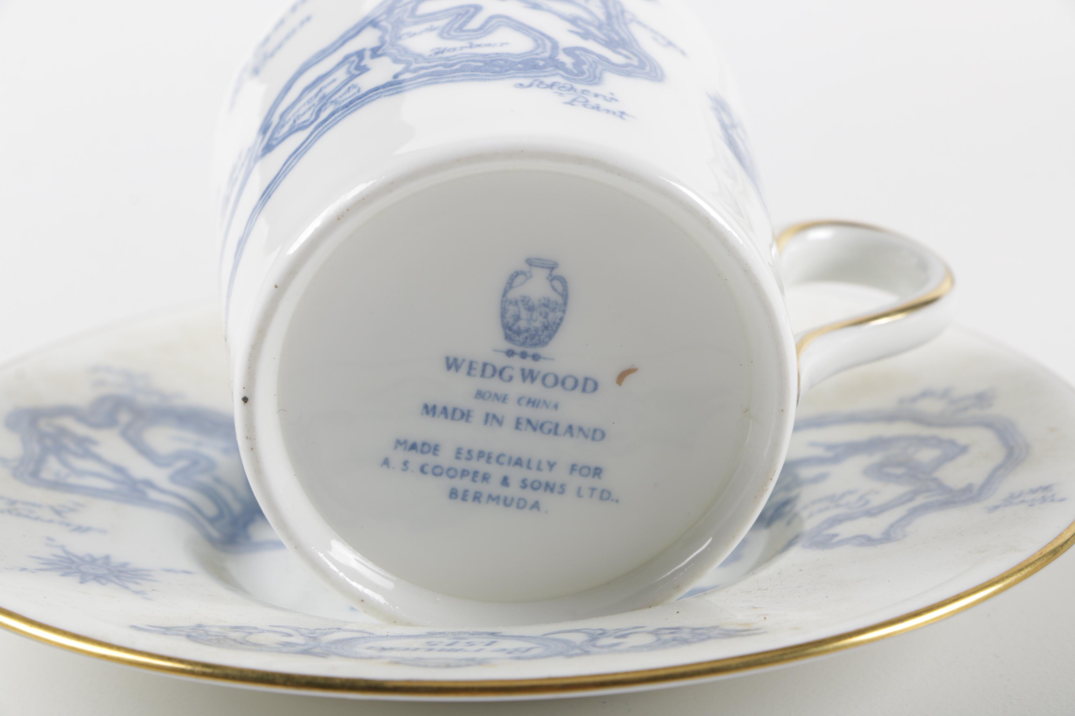 Souvenir Porcelain Cups and Saucers Including Wedgwood and Rosenthal