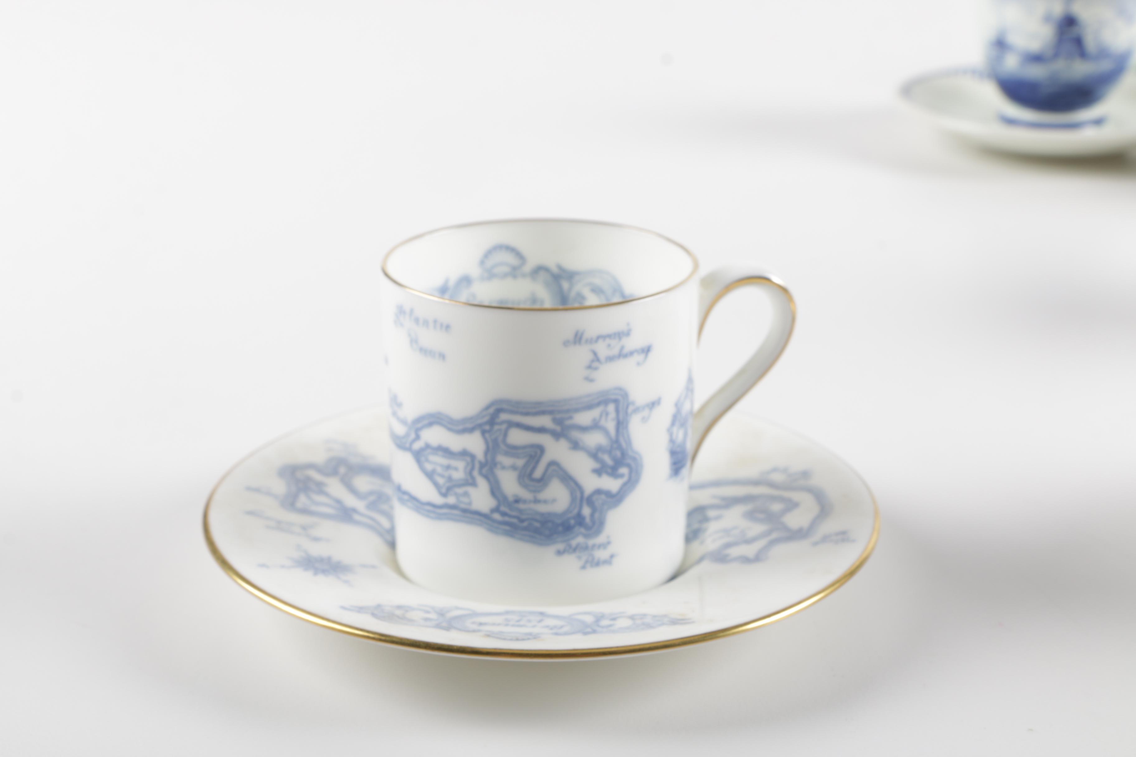 Souvenir Porcelain Cups and Saucers Including Wedgwood and Rosenthal