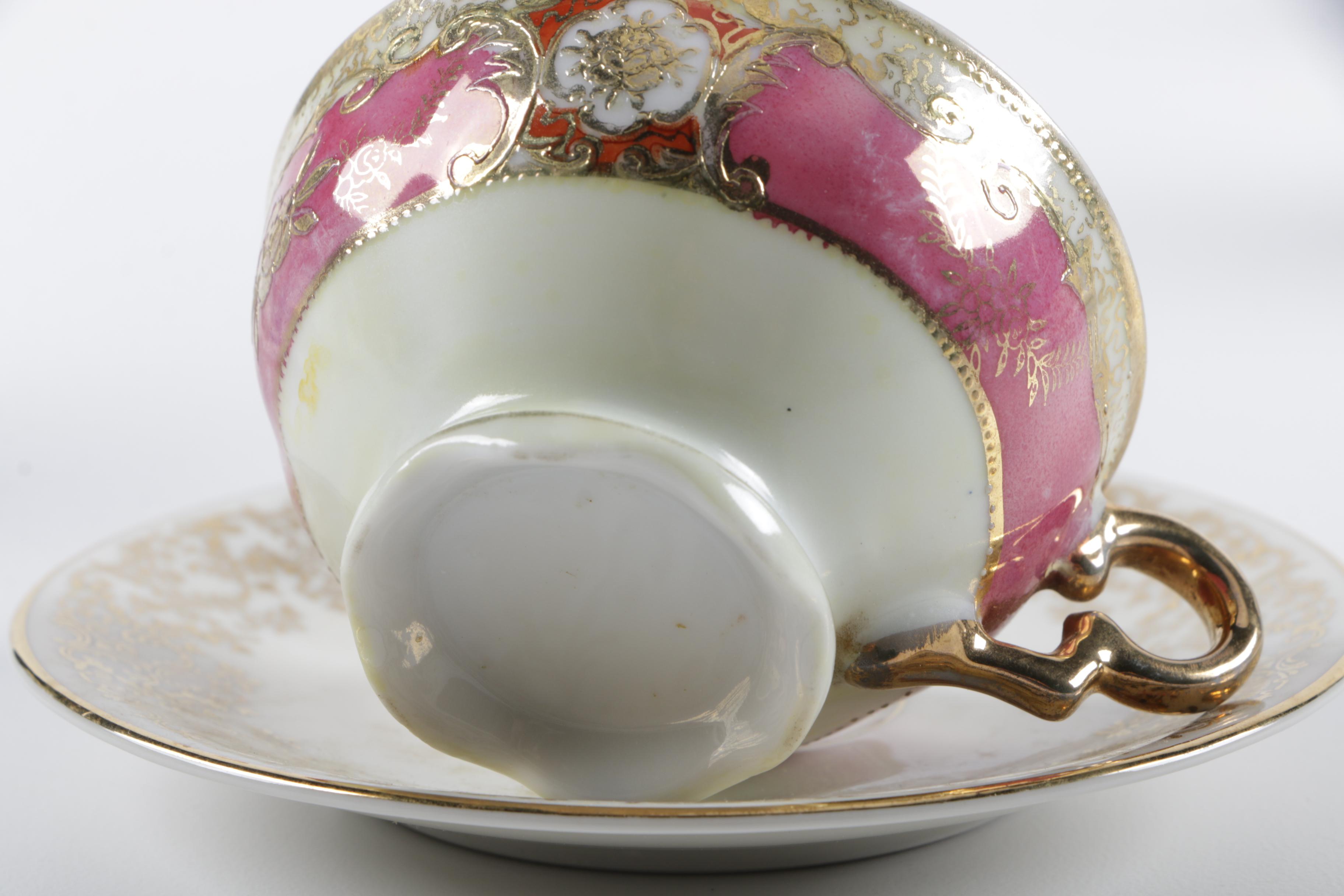 Souvenir Porcelain Cups and Saucers Including Wedgwood and Rosenthal