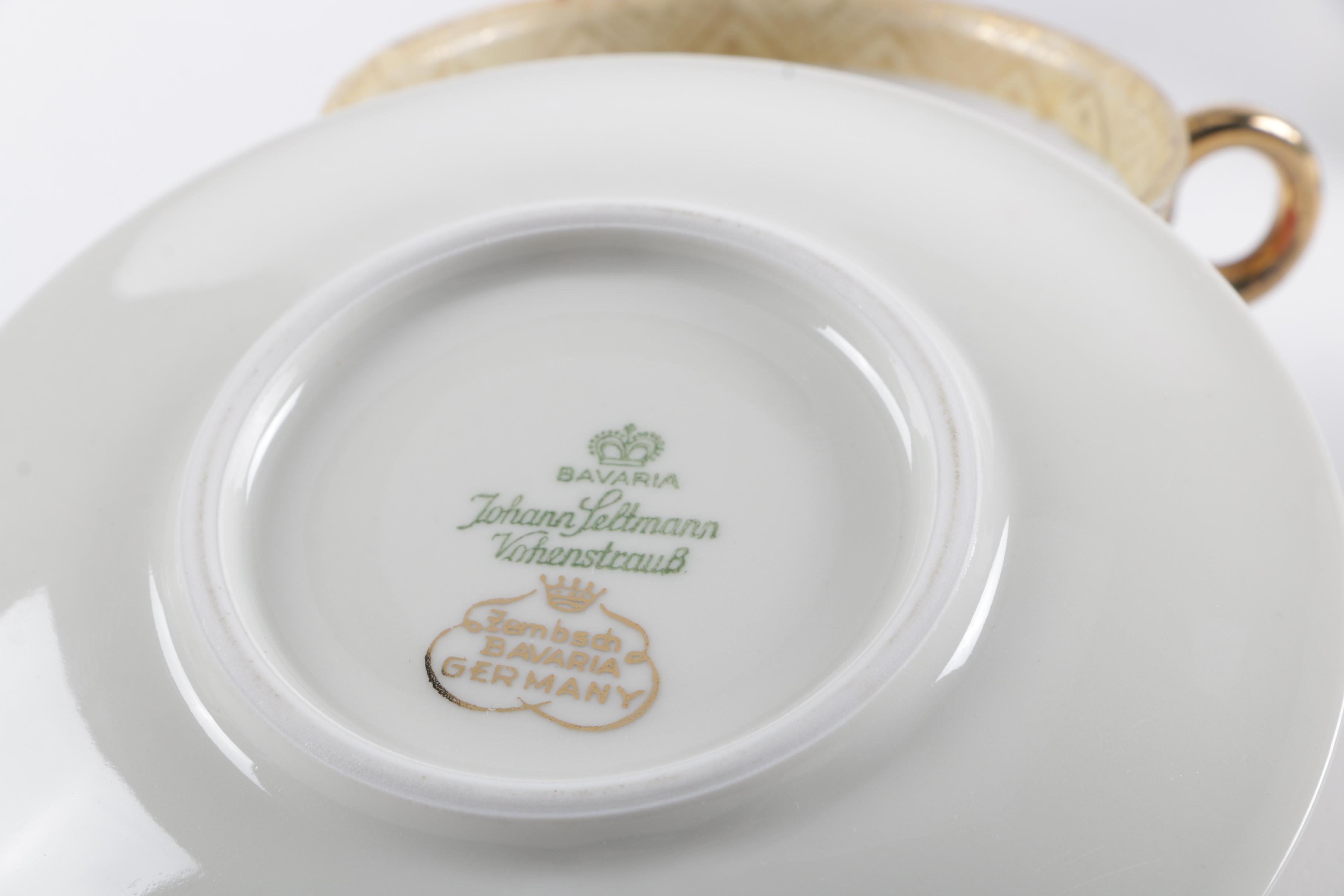 Souvenir Porcelain Cups and Saucers Including Wedgwood and Rosenthal