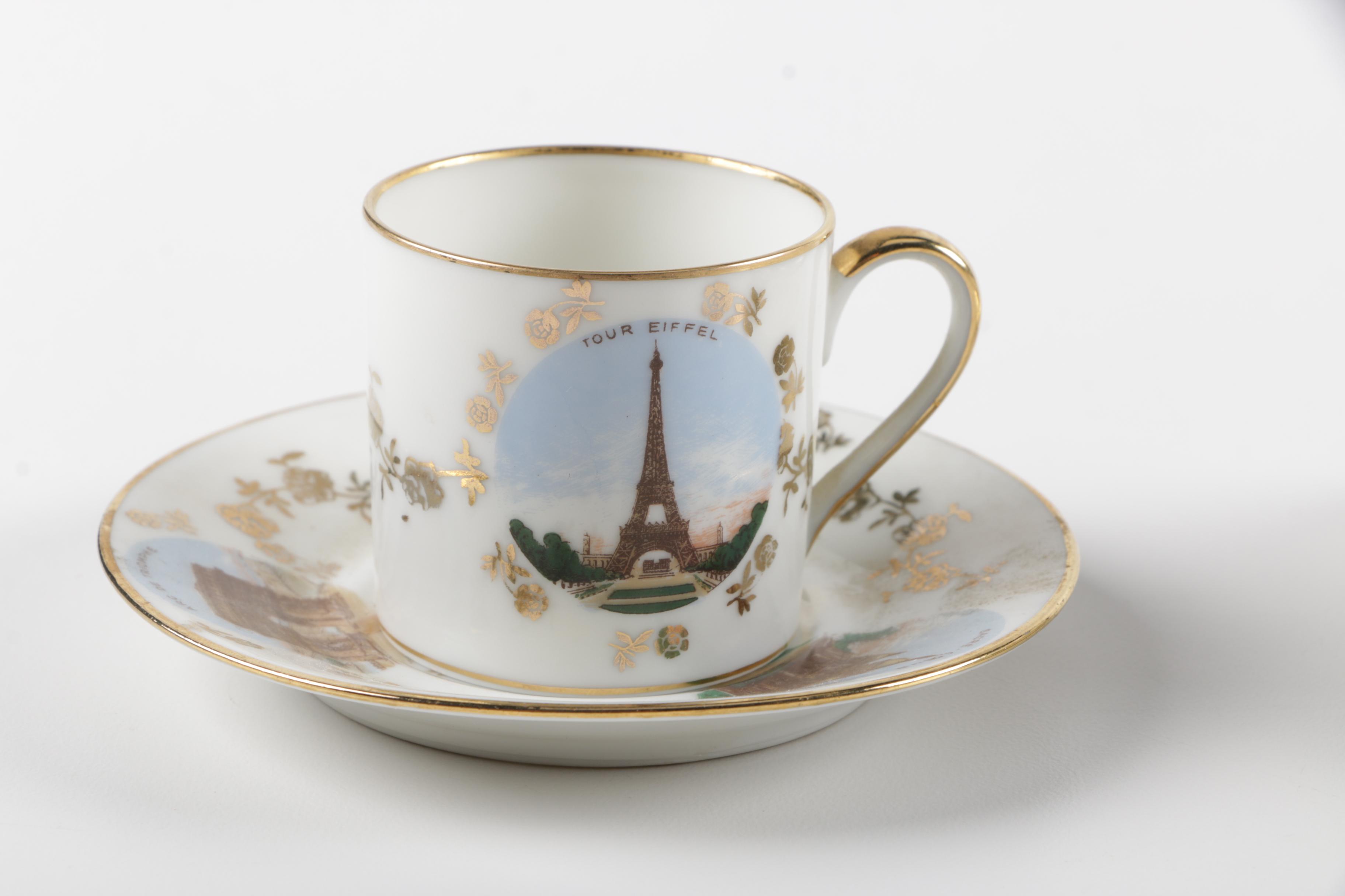 Souvenir Porcelain Cups and Saucers Including Wedgwood and Rosenthal