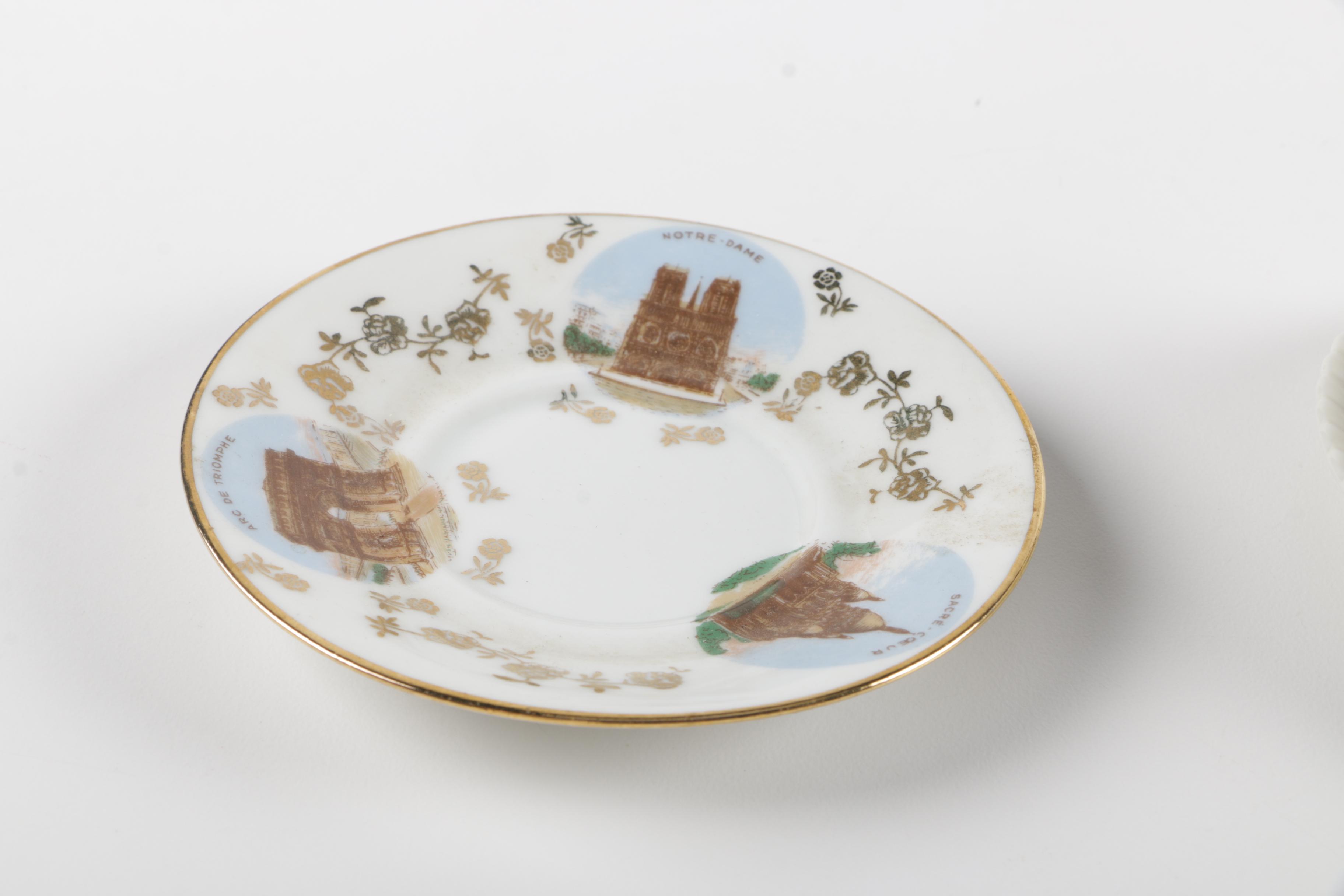 Souvenir Porcelain Cups and Saucers Including Wedgwood and Rosenthal