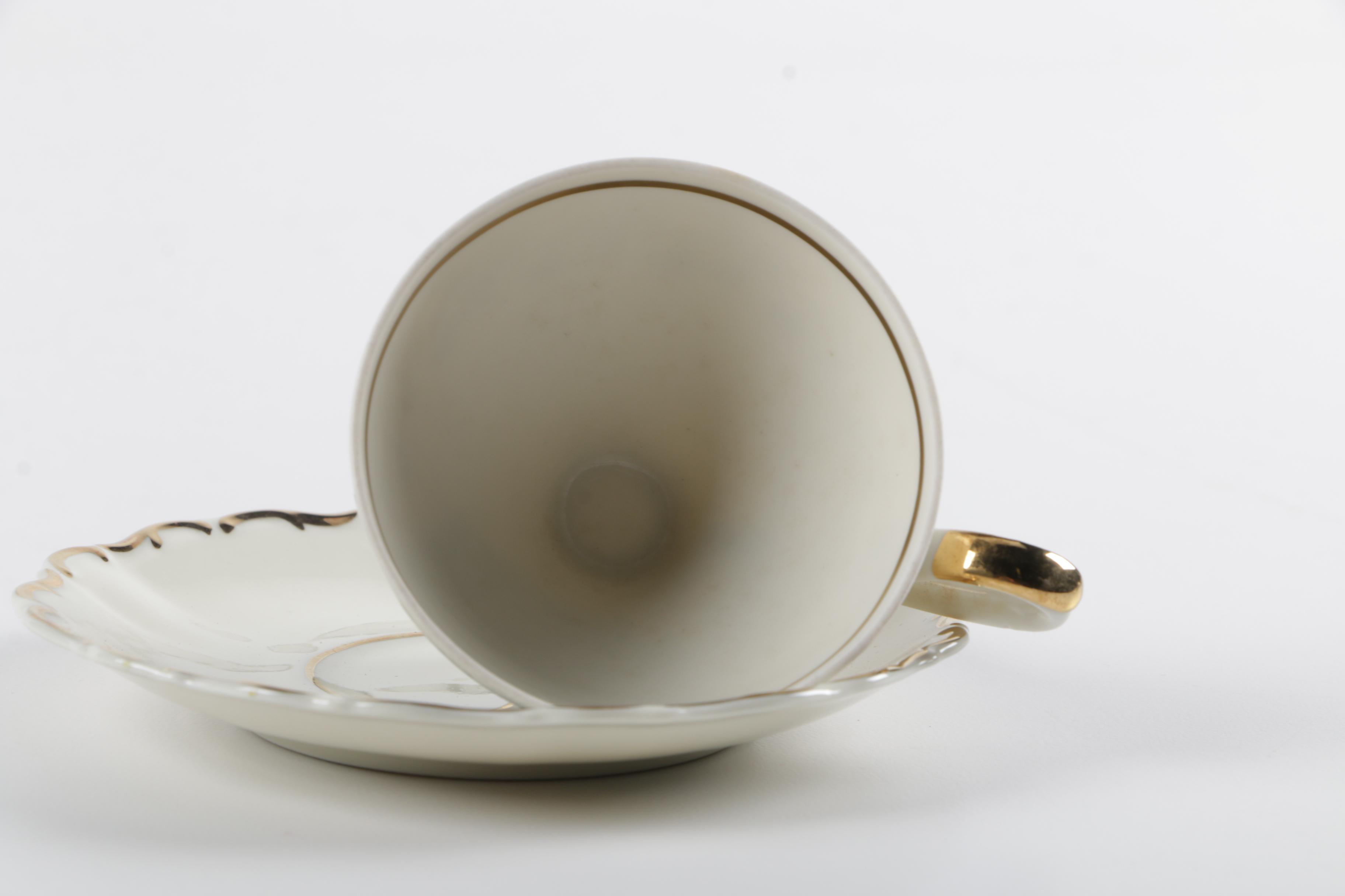 Souvenir Porcelain Cups and Saucers Including Wedgwood and Rosenthal