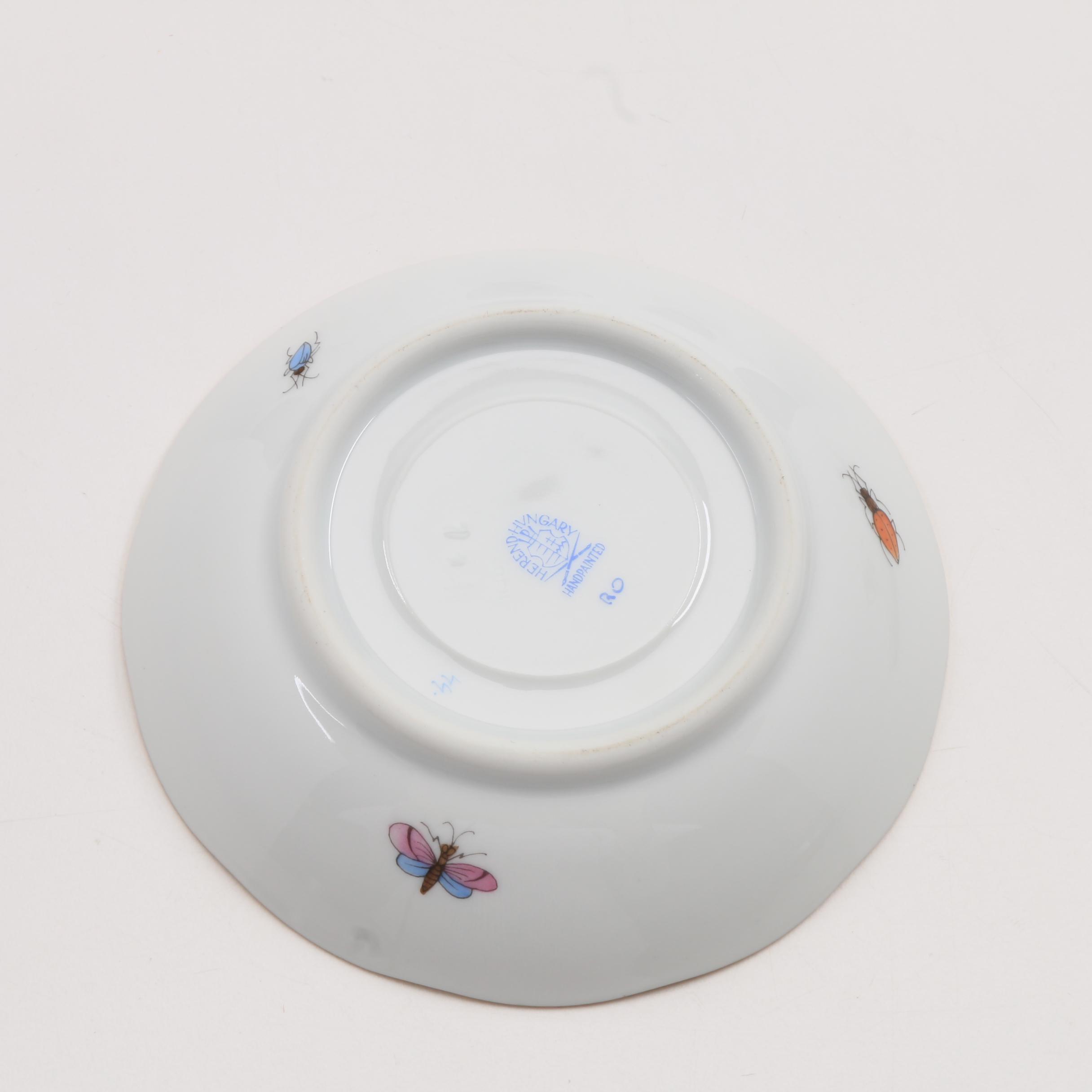 Herend Hand Painted "Rothschild Bird"  Demitasse Cups