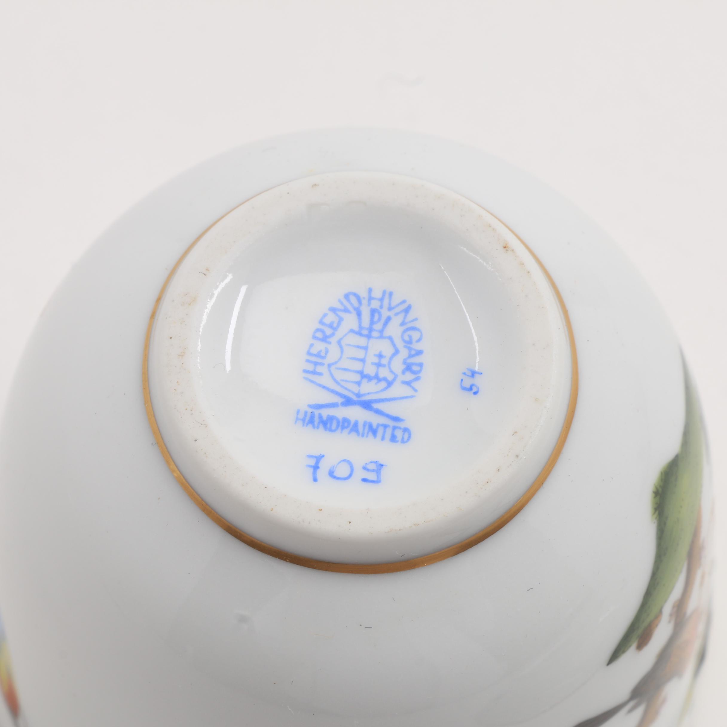 Herend Hand Painted "Rothschild Bird"  Demitasse Cups