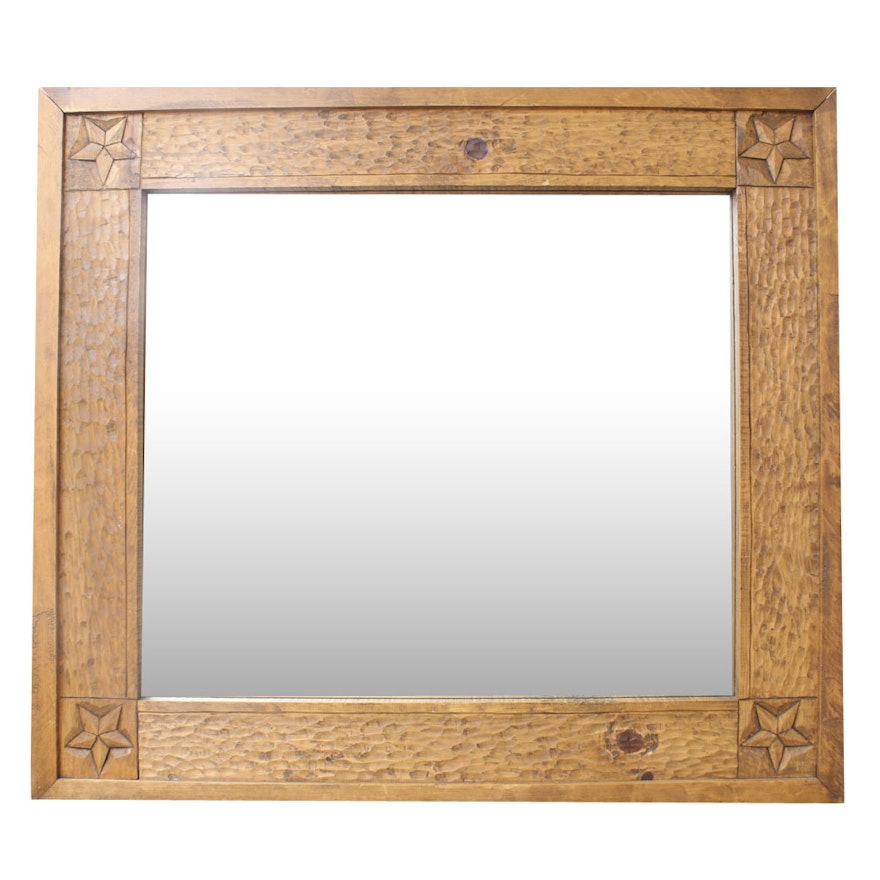 Texas Themed Wood Framed Mirror