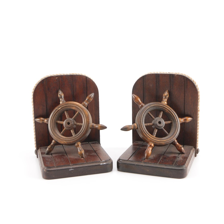 Nautical Theme Wooden Bookends