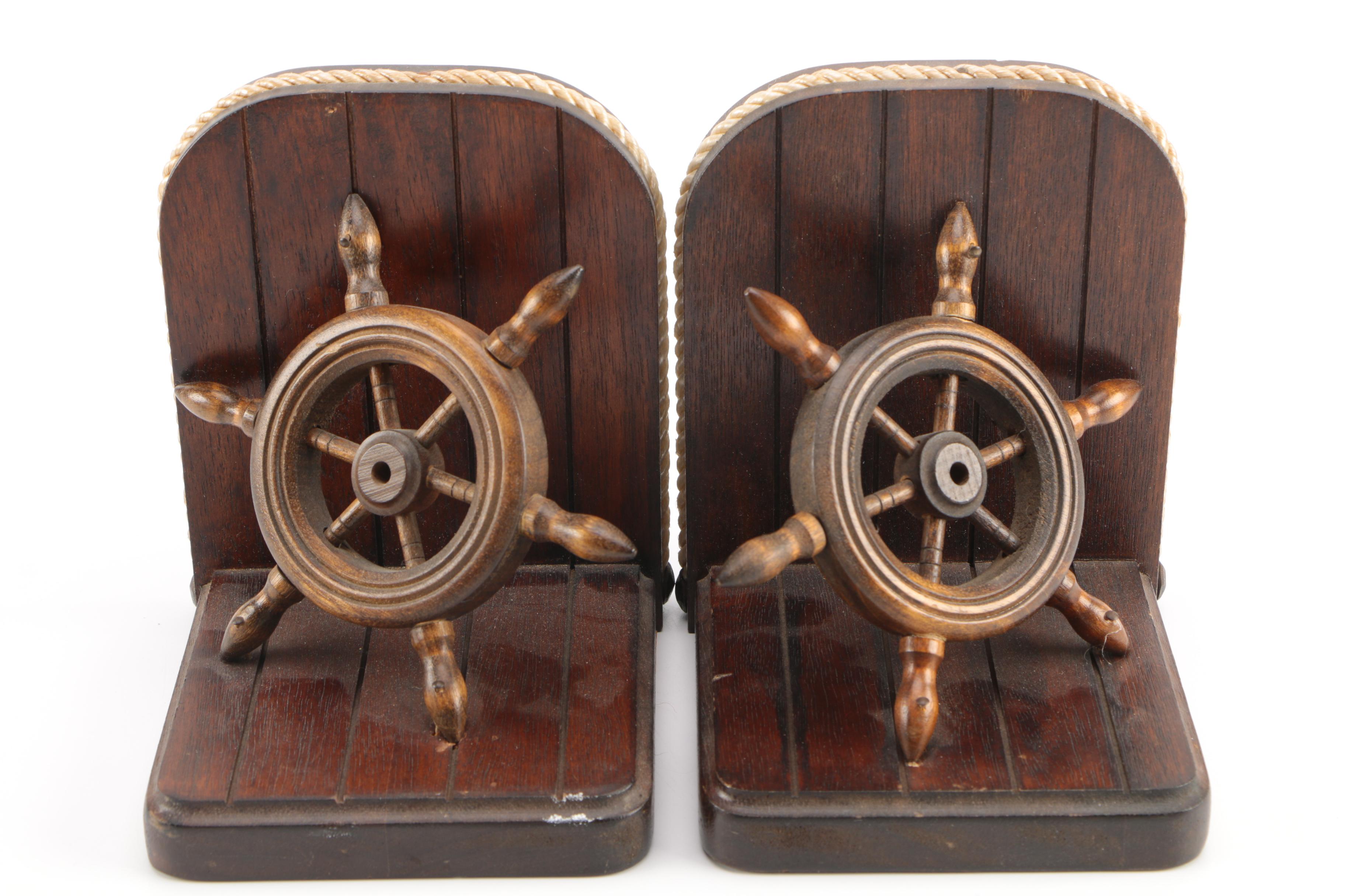 Nautical Theme Wooden Bookends