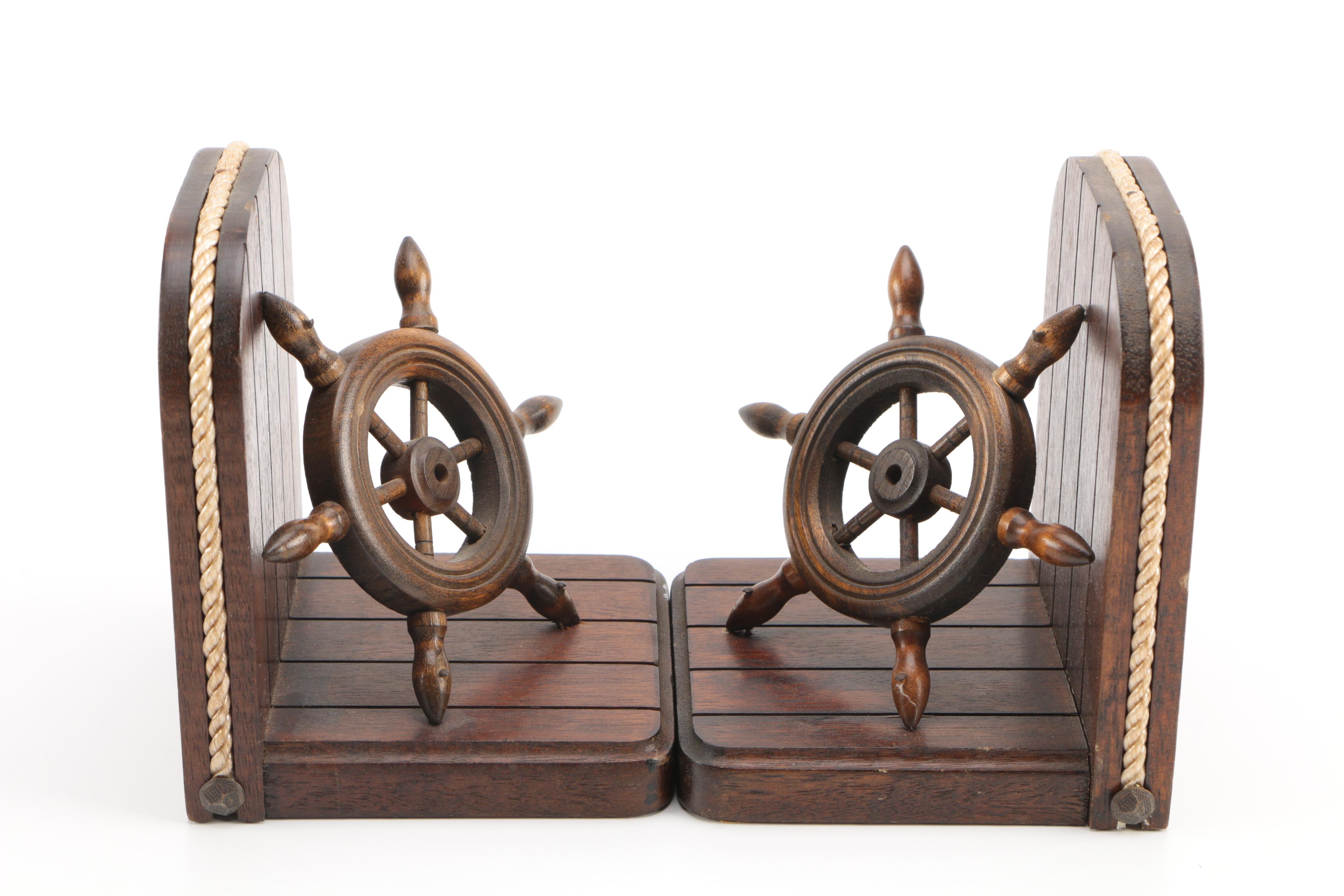 Nautical Theme Wooden Bookends