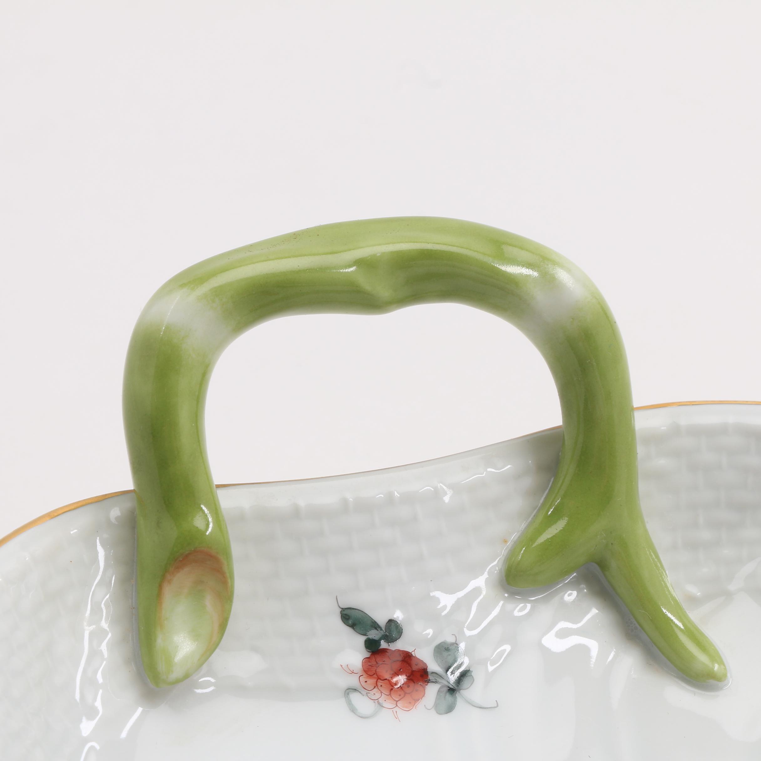 Herend "Fruit and Flowers" Tray and "Rothschild Birds" Leaf  Dish