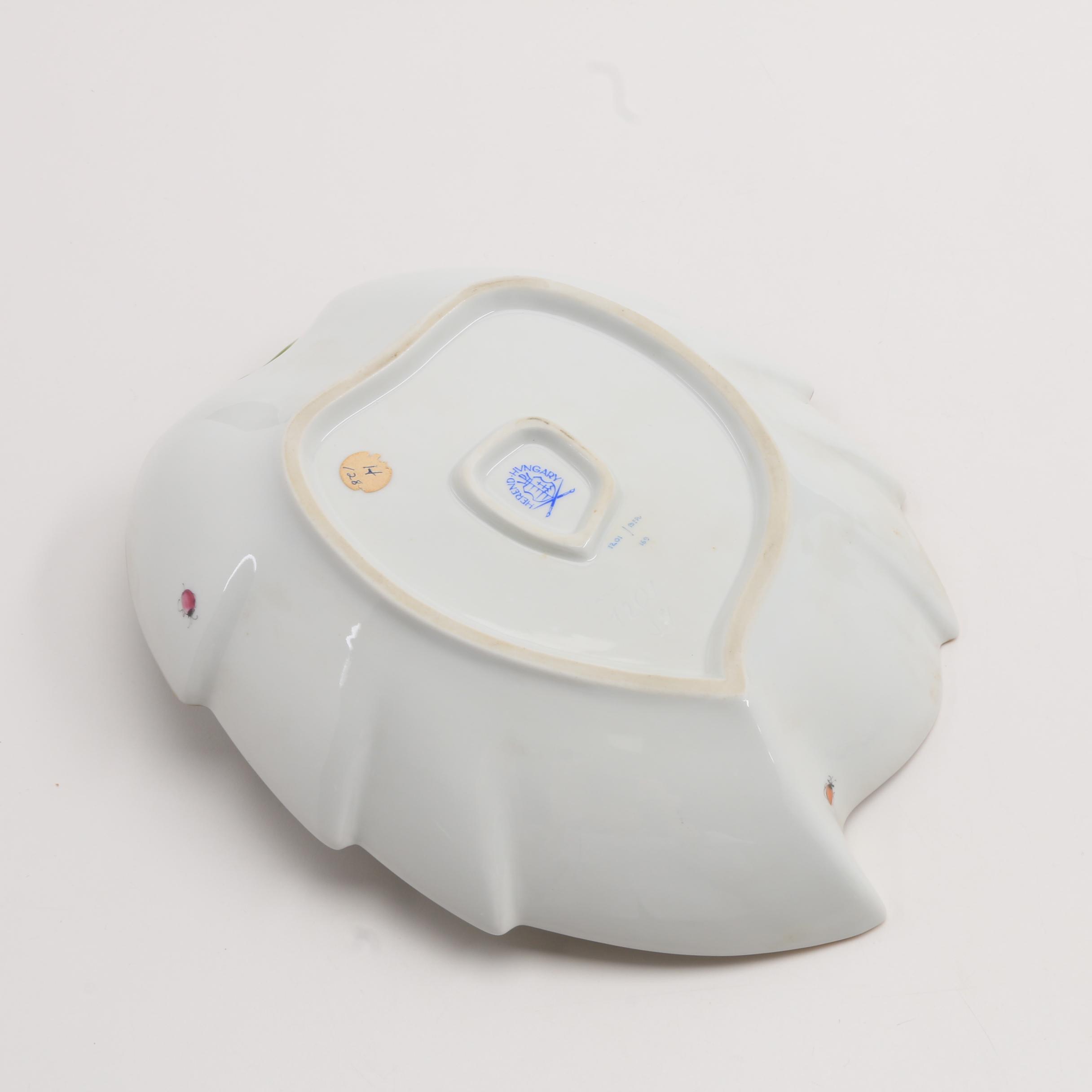 Herend "Fruit and Flowers" Tray and "Rothschild Birds" Leaf  Dish