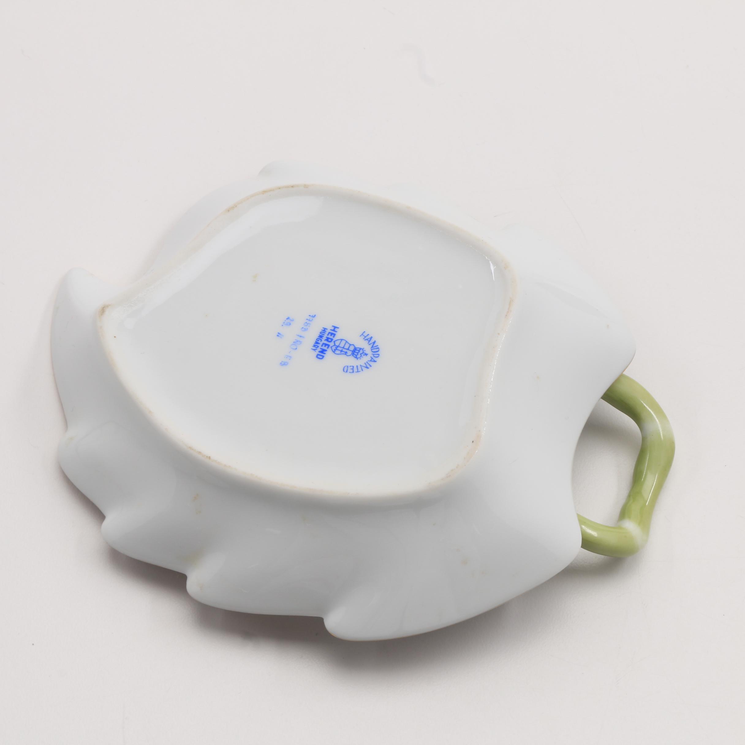 Herend "Fruit and Flowers" Tray and "Rothschild Birds" Leaf  Dish