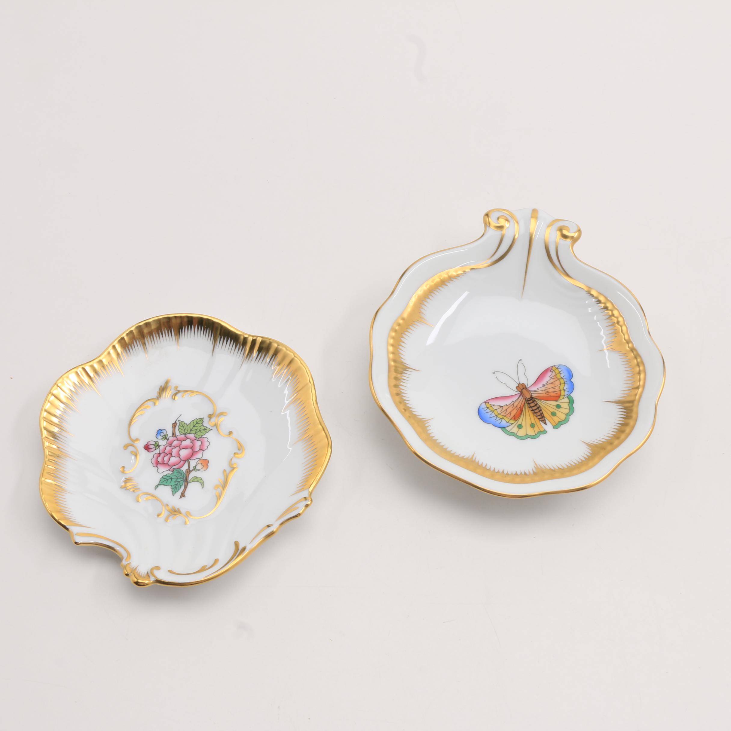Herend "Queen Victoria" Tray and Shell Dishes