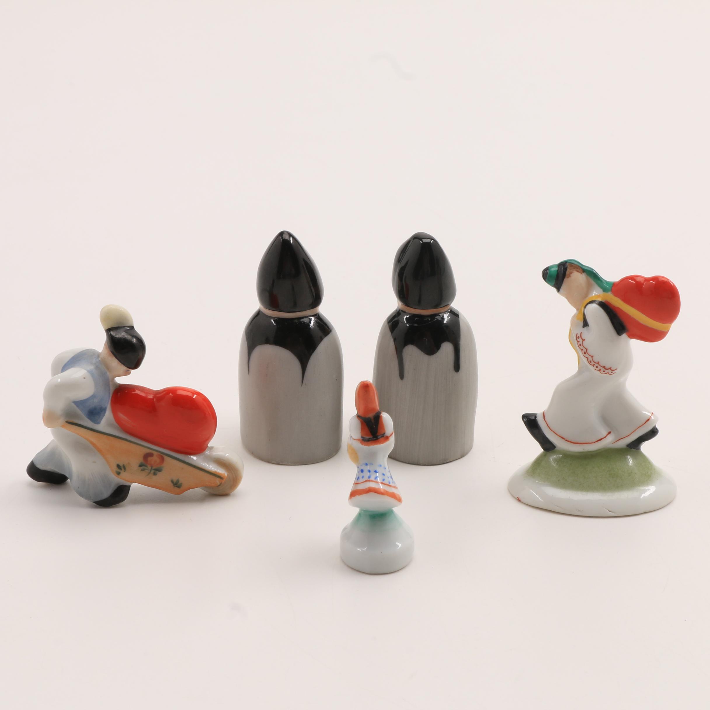 Five Herend Porcelain Miniature Figurines