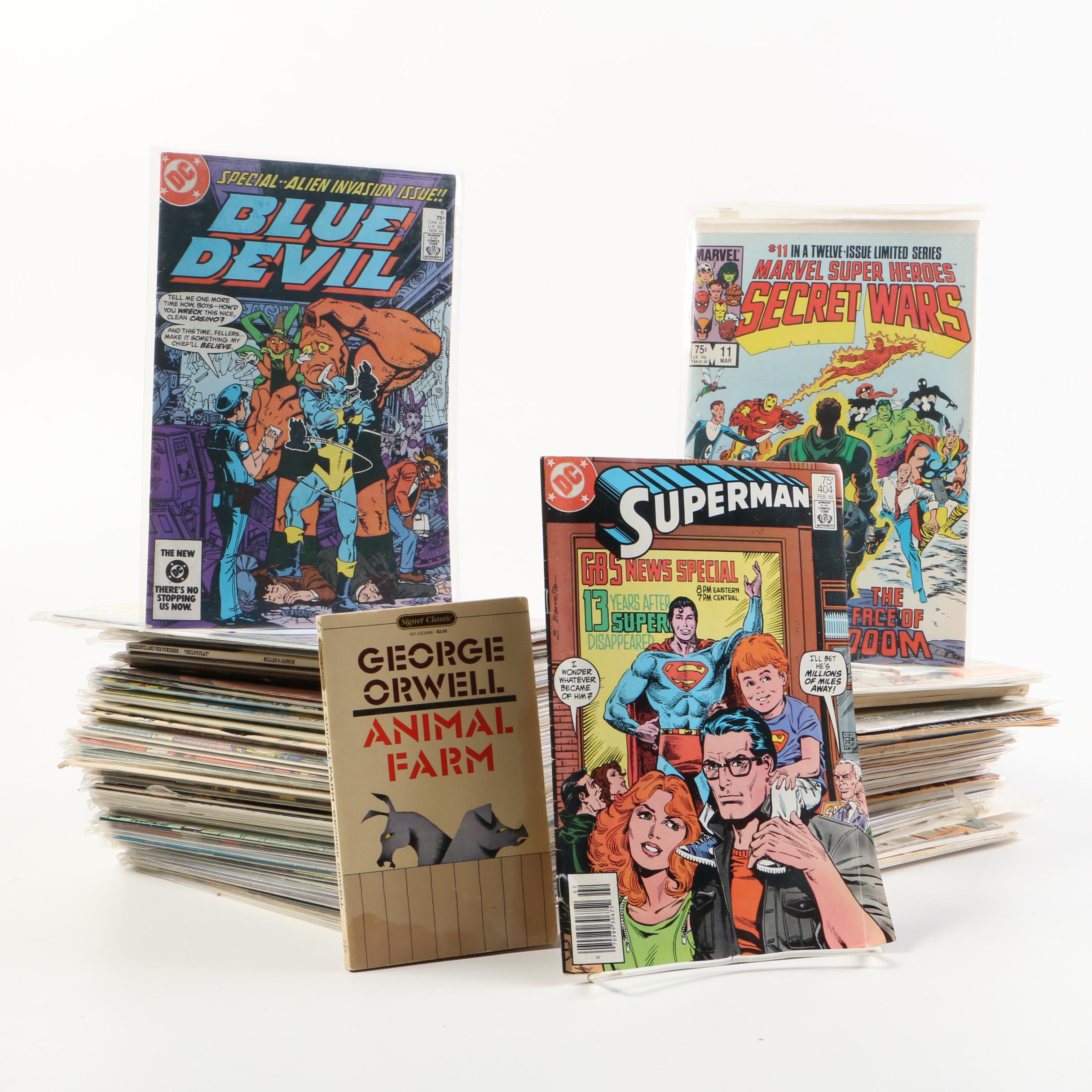 Bronze Age and Modern Age Comic Assortment and "Animal Farm" by George Orwell