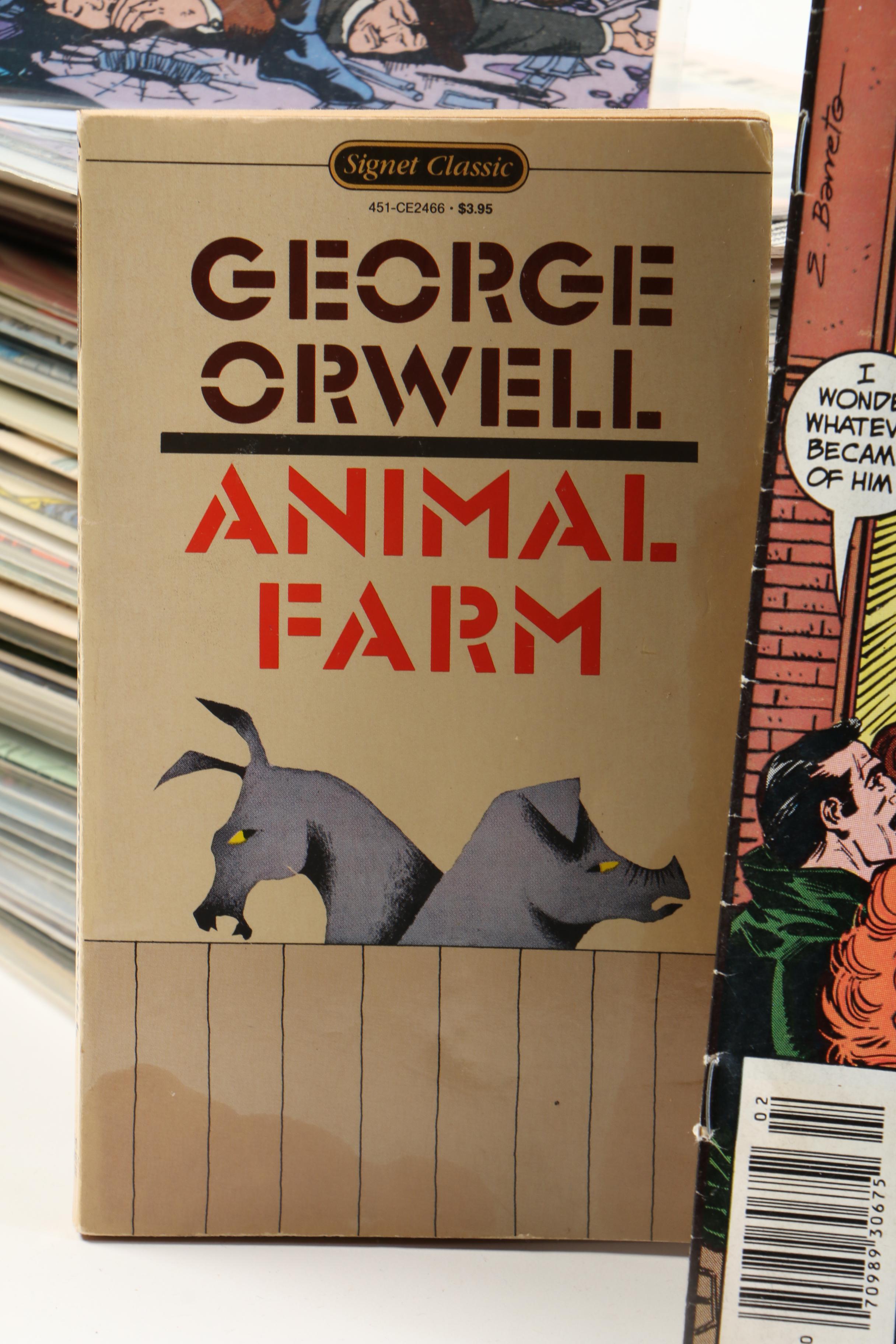 Bronze Age and Modern Age Comic Assortment and "Animal Farm" by George Orwell