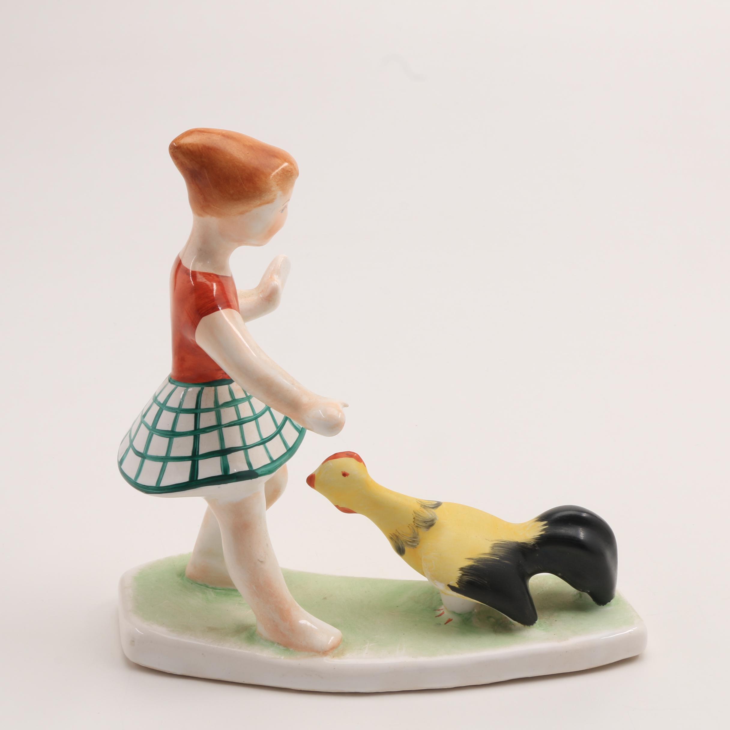 Porcelain Figurines and Herend Porcelain Trinket Box