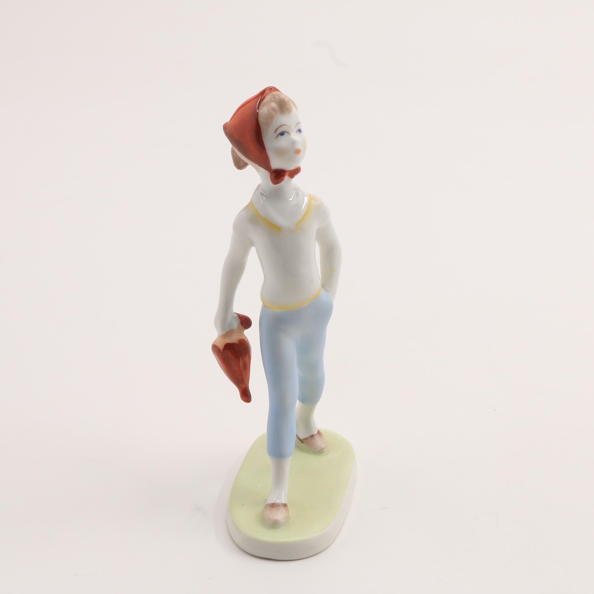 Porcelain Figurines and Herend Porcelain Trinket Box