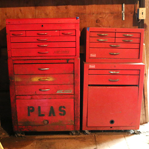 Sears and Mac Tools Rolling Tool Cabinets With Tools