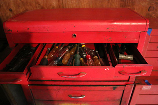 Sears and Mac Tools Rolling Tool Cabinets With Tools