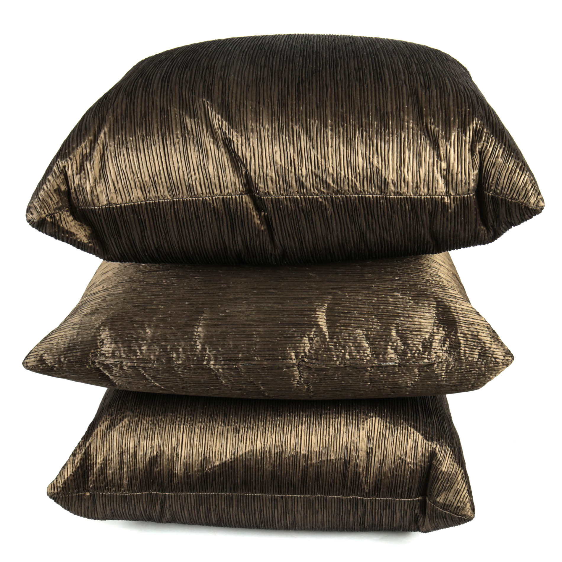 Custom-Made Bronze-Colored Decorative Throw Pillows