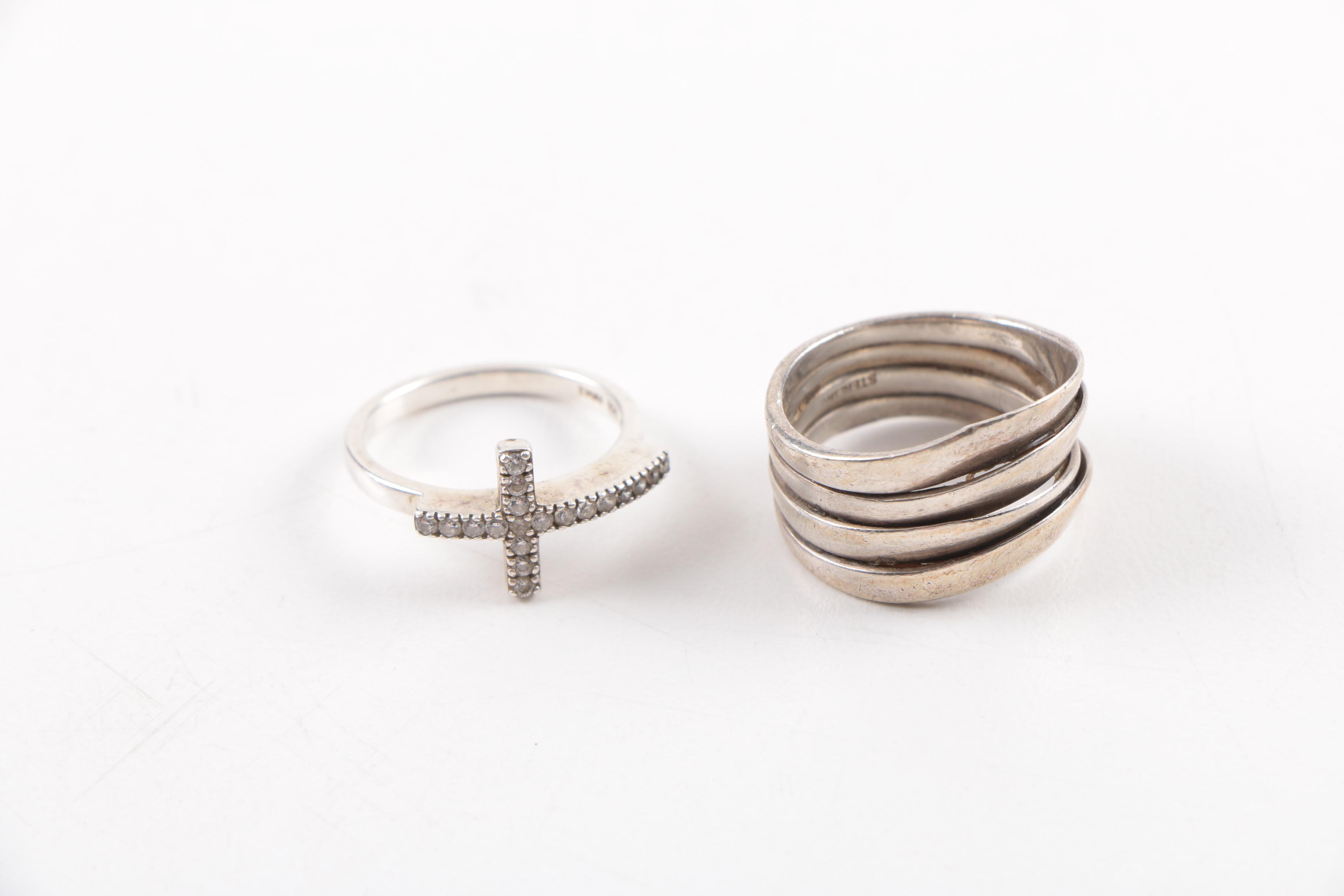 Sterling Silver Jewelry Including Cubic Zirconia