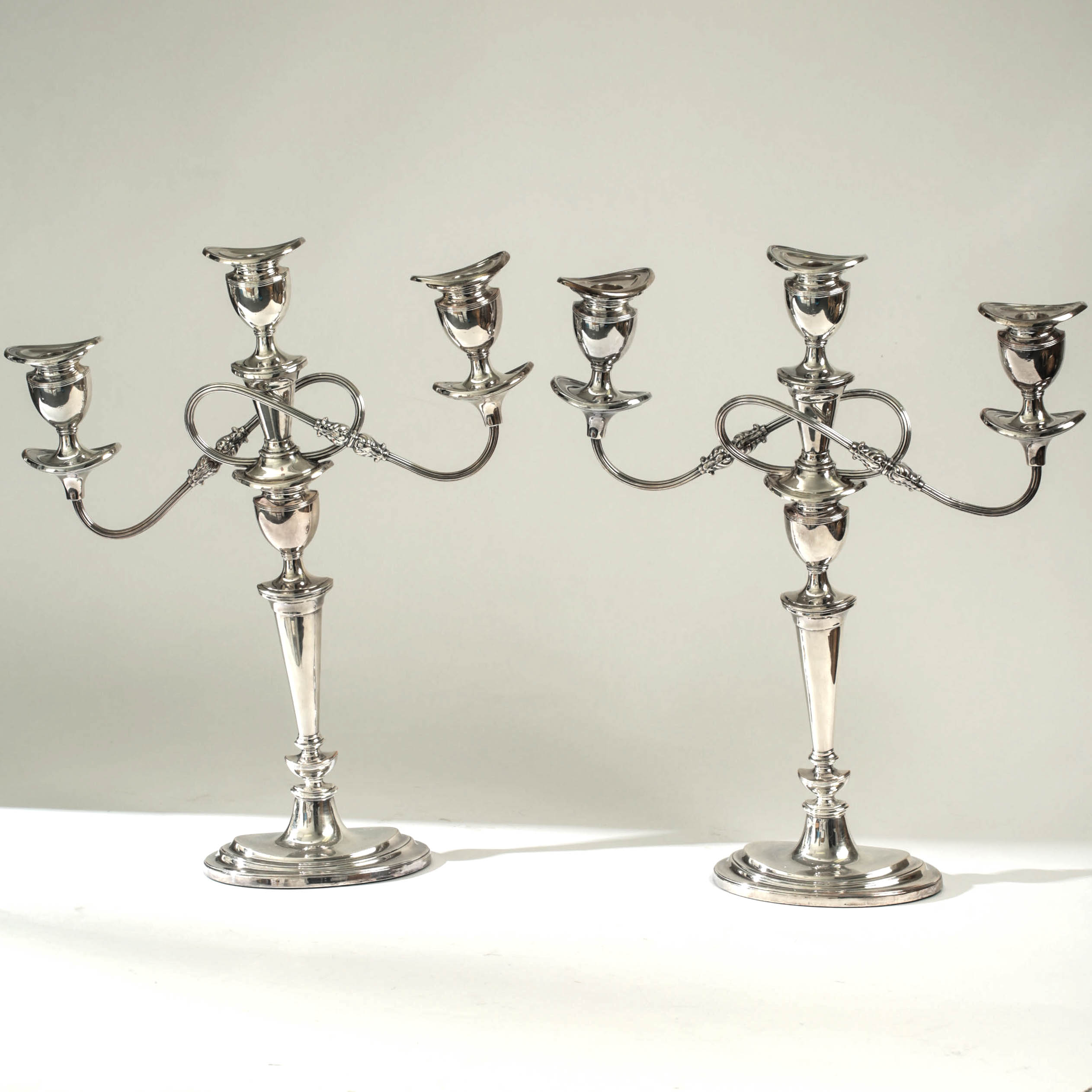 Pair of Regency Old Sheffield Plate Candelabra