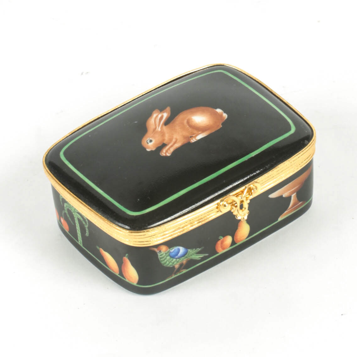 Tiffany & Co. Hand-Painted "Black Shoulder" Porcelain Box