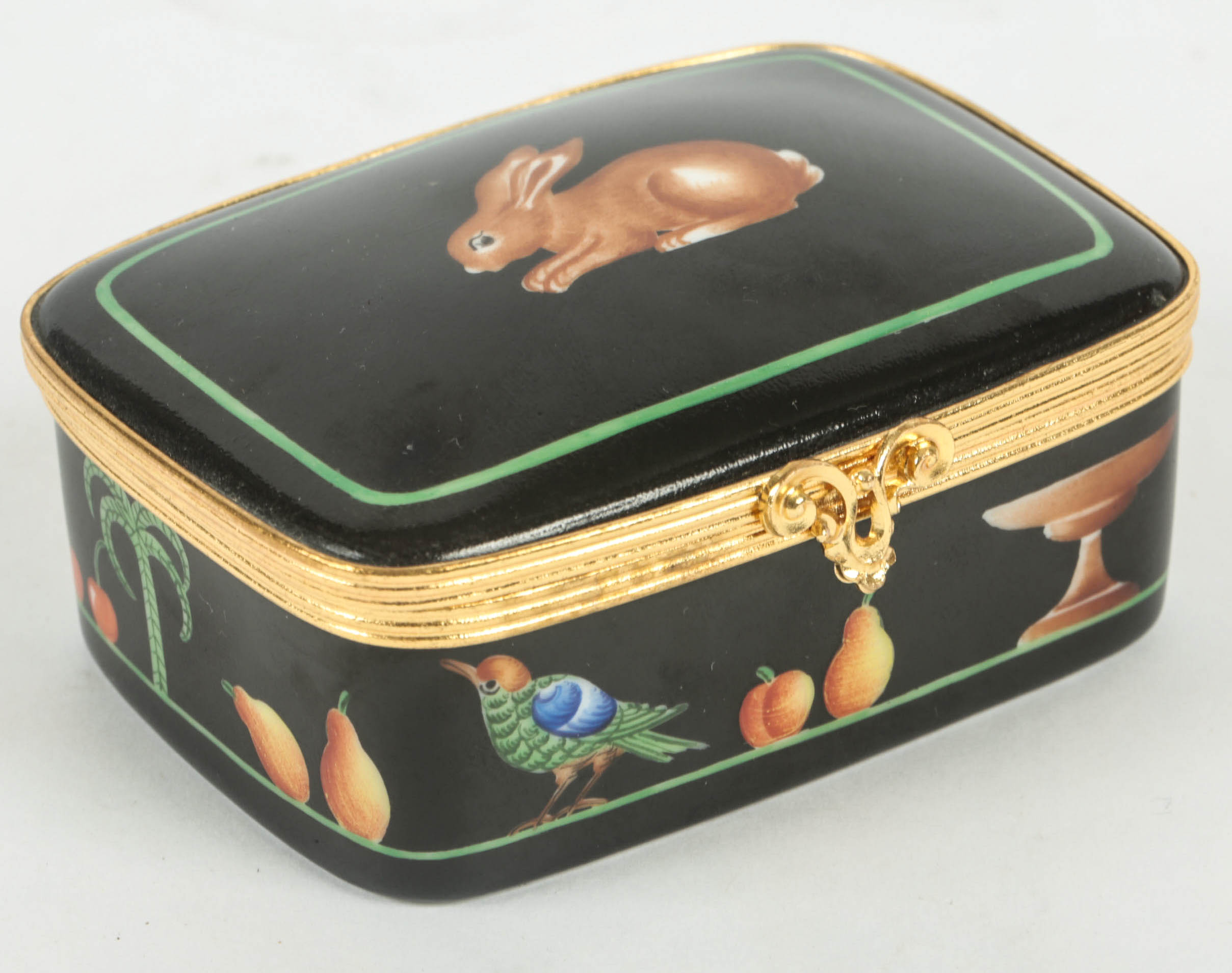 Tiffany & Co. Hand-Painted "Black Shoulder" Porcelain Box