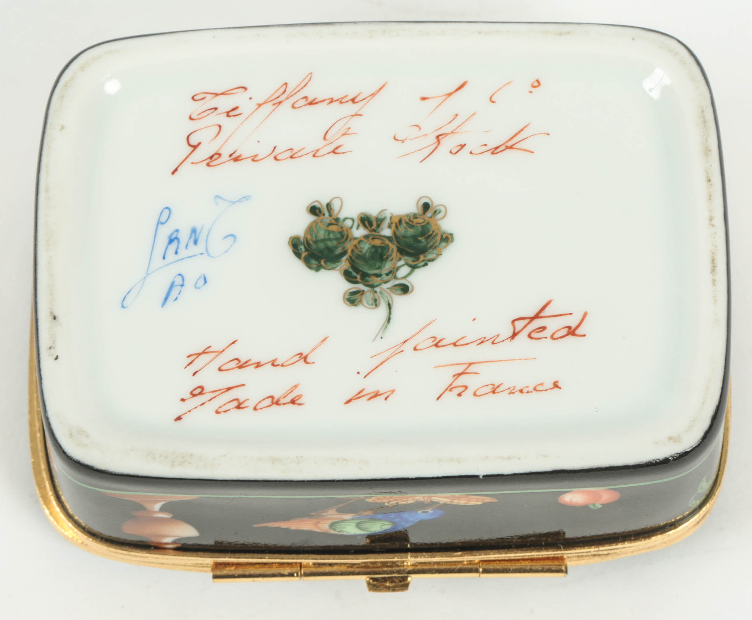 Tiffany & Co. Hand-Painted "Black Shoulder" Porcelain Box
