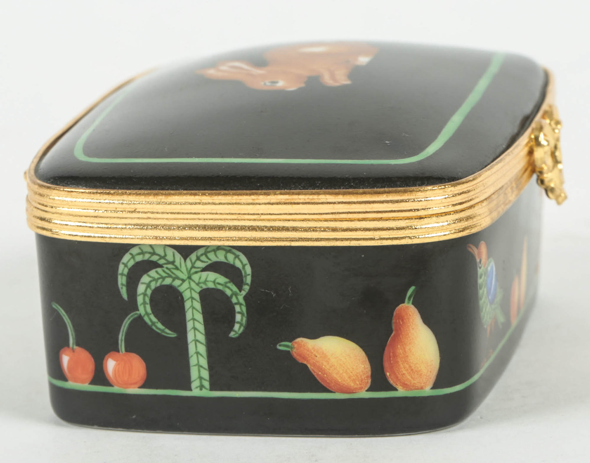 Tiffany & Co. Hand-Painted "Black Shoulder" Porcelain Box