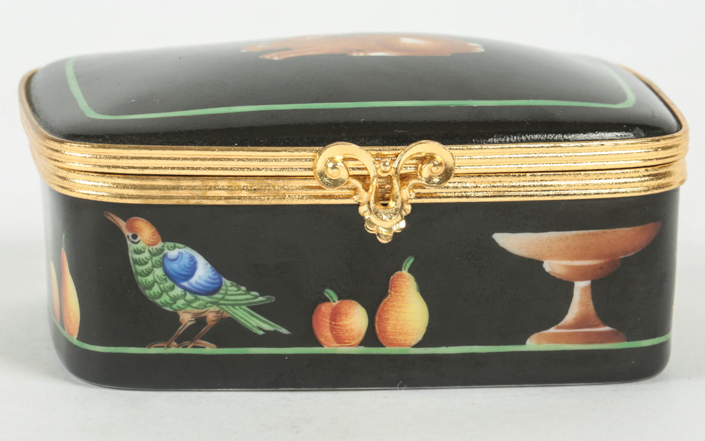 Tiffany & Co. Hand-Painted "Black Shoulder" Porcelain Box