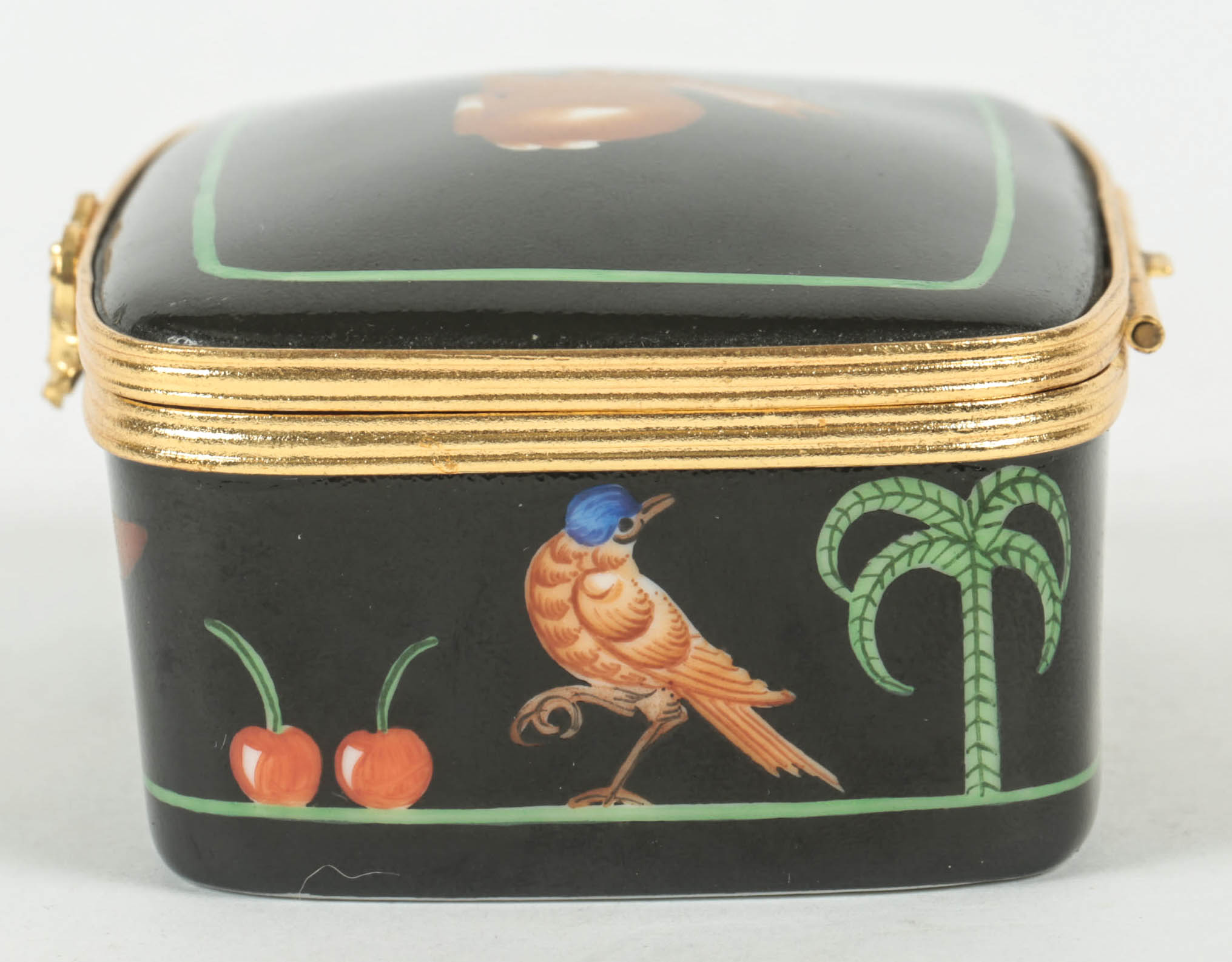 Tiffany & Co. Hand-Painted "Black Shoulder" Porcelain Box